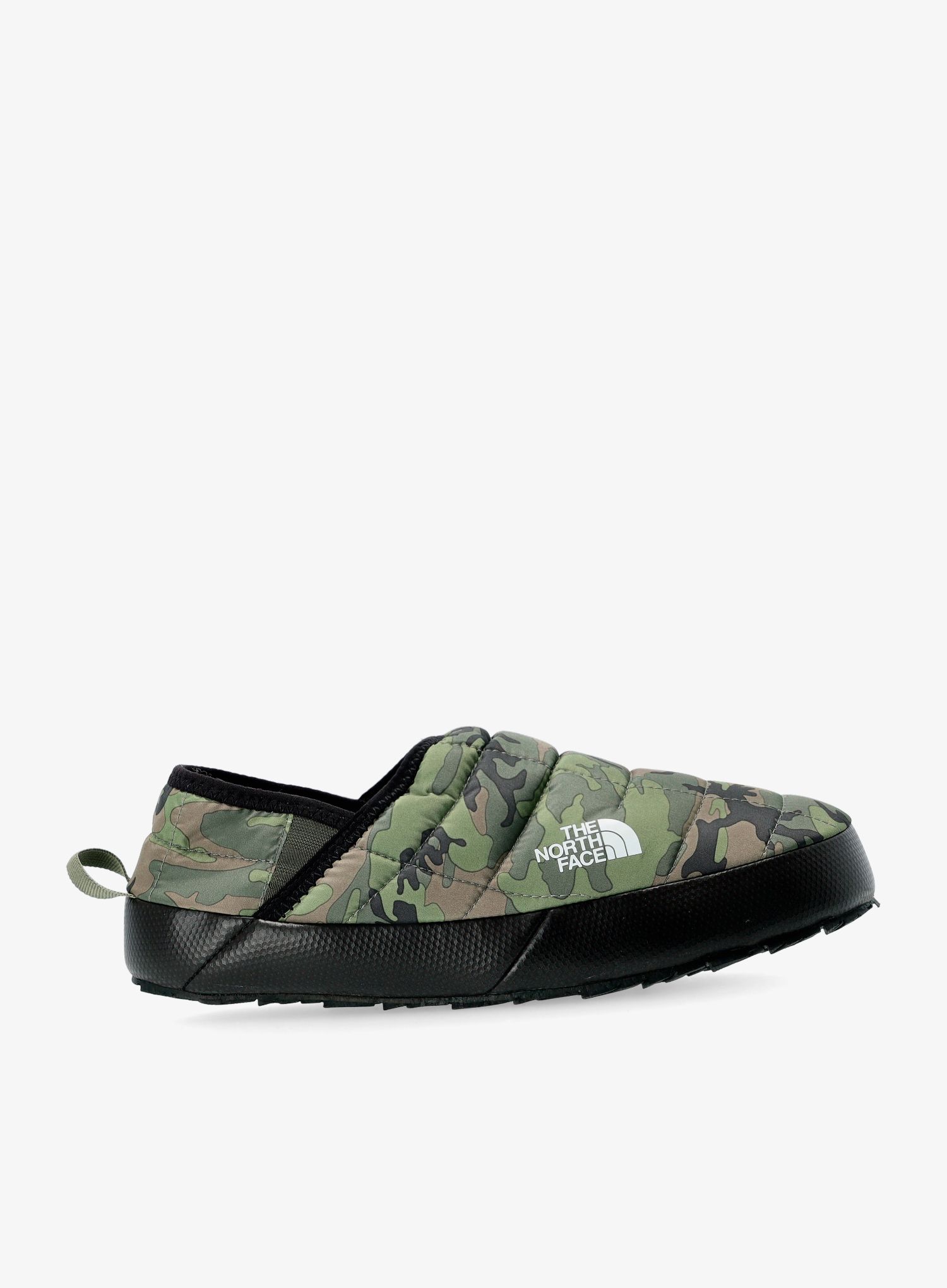 Podloženi copati The North Face ThermoBall Traction Mule V - thyme brushwood camo/thyme