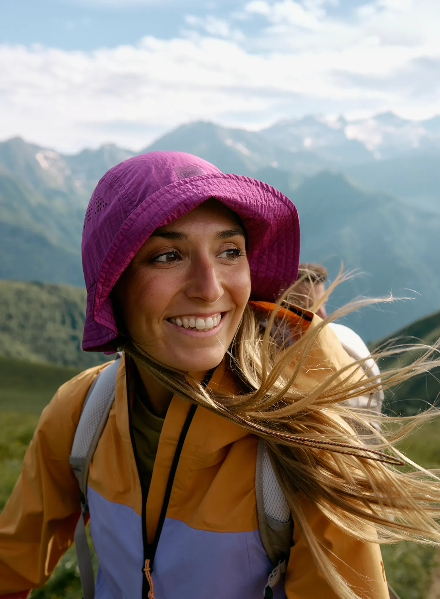 Pohodniški klobuk Buff Go Bucket Hat - solid purplish