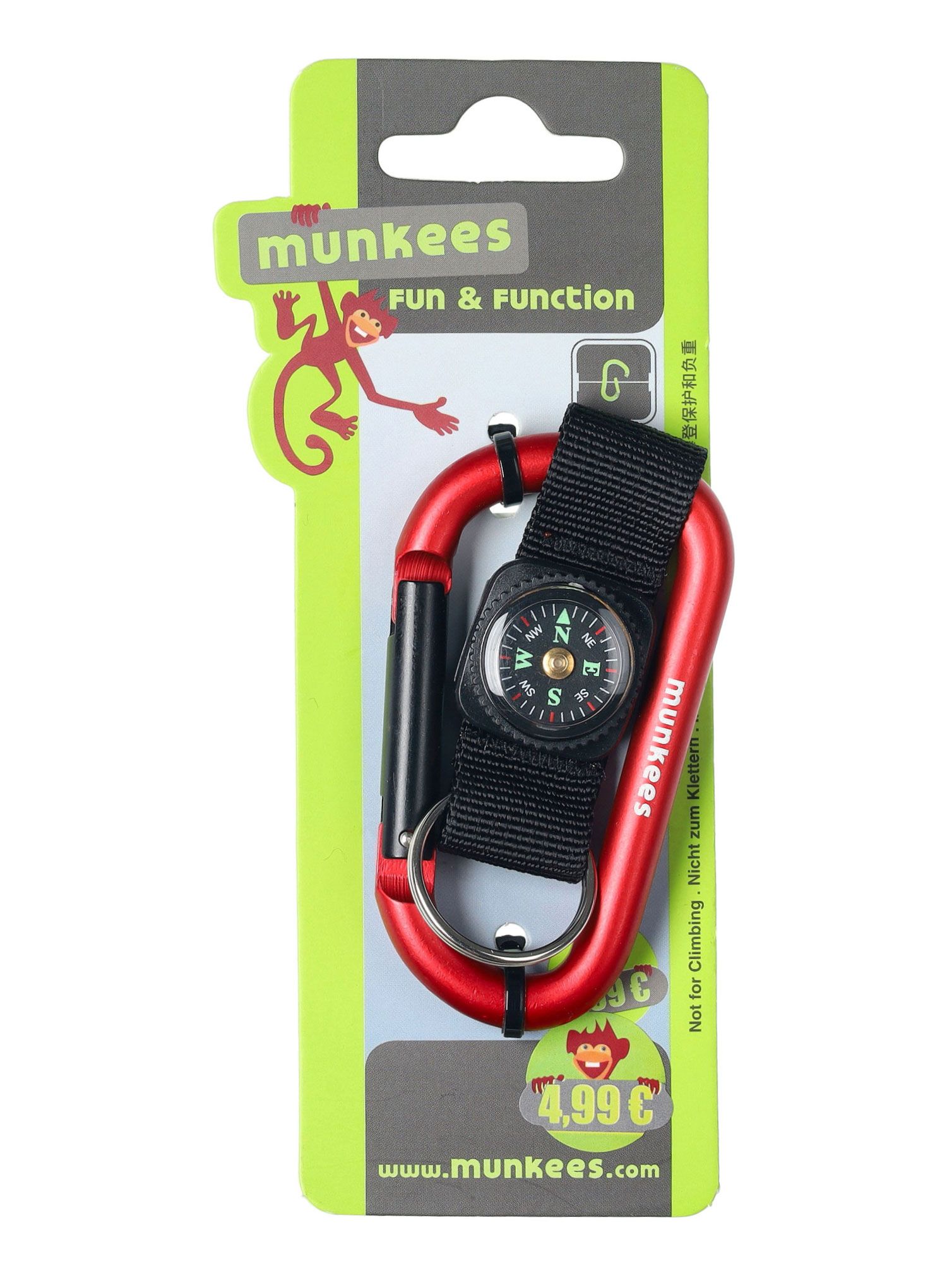 Vponka Munkees Carabiner 8 mm w/Compass Strap