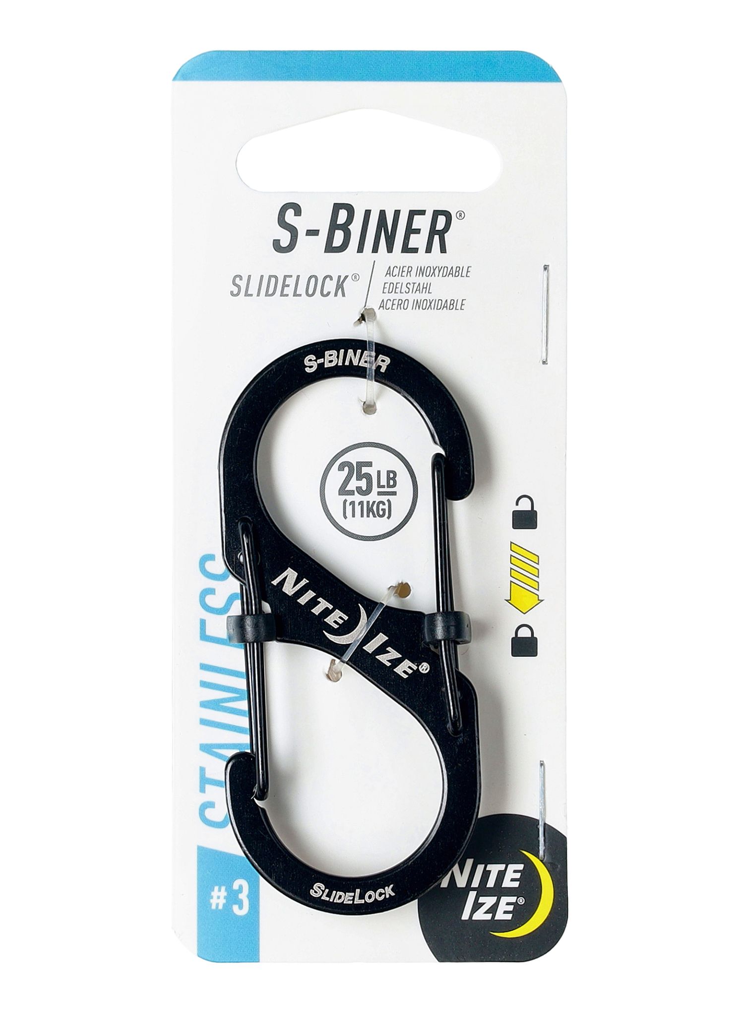 Vponka Nite Ize S-Biner SlideLock Stainless Steel 3 - black