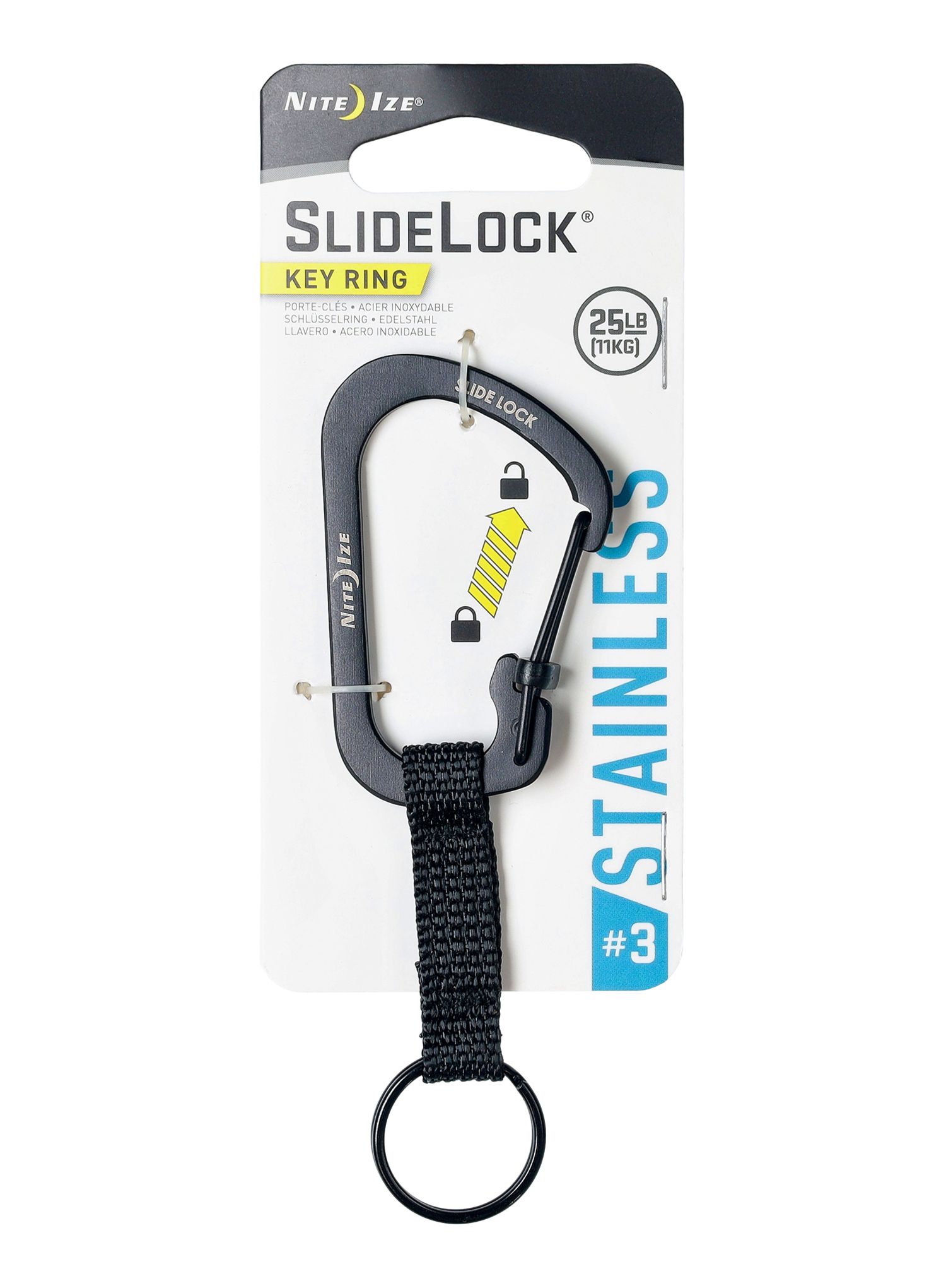 Vponka Nite Ize SlideLock Key Ring 3  - black