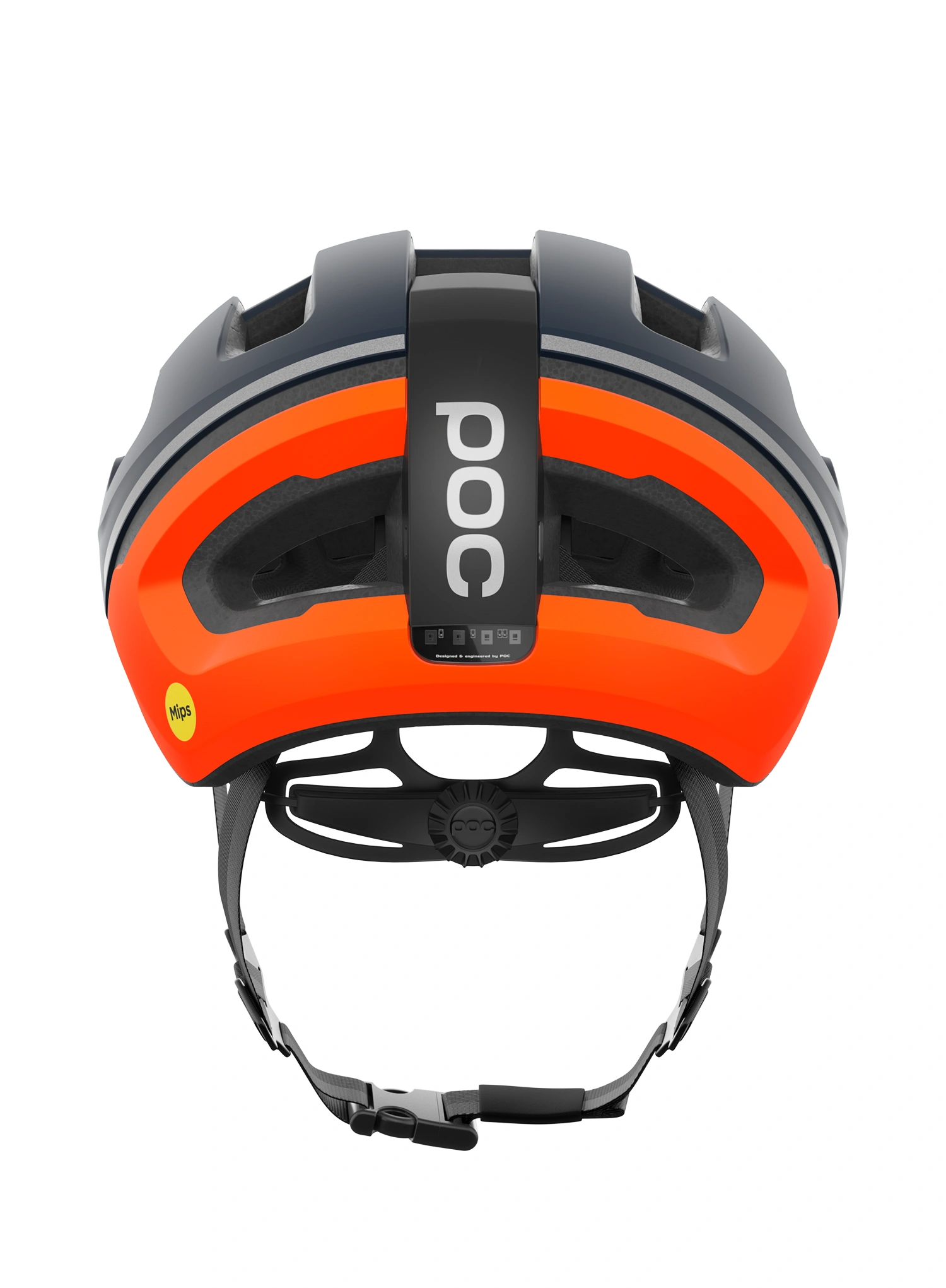 Cestna kolesarska čelada POC Omne Beacon Mips - apatite navy/fluo orange matt