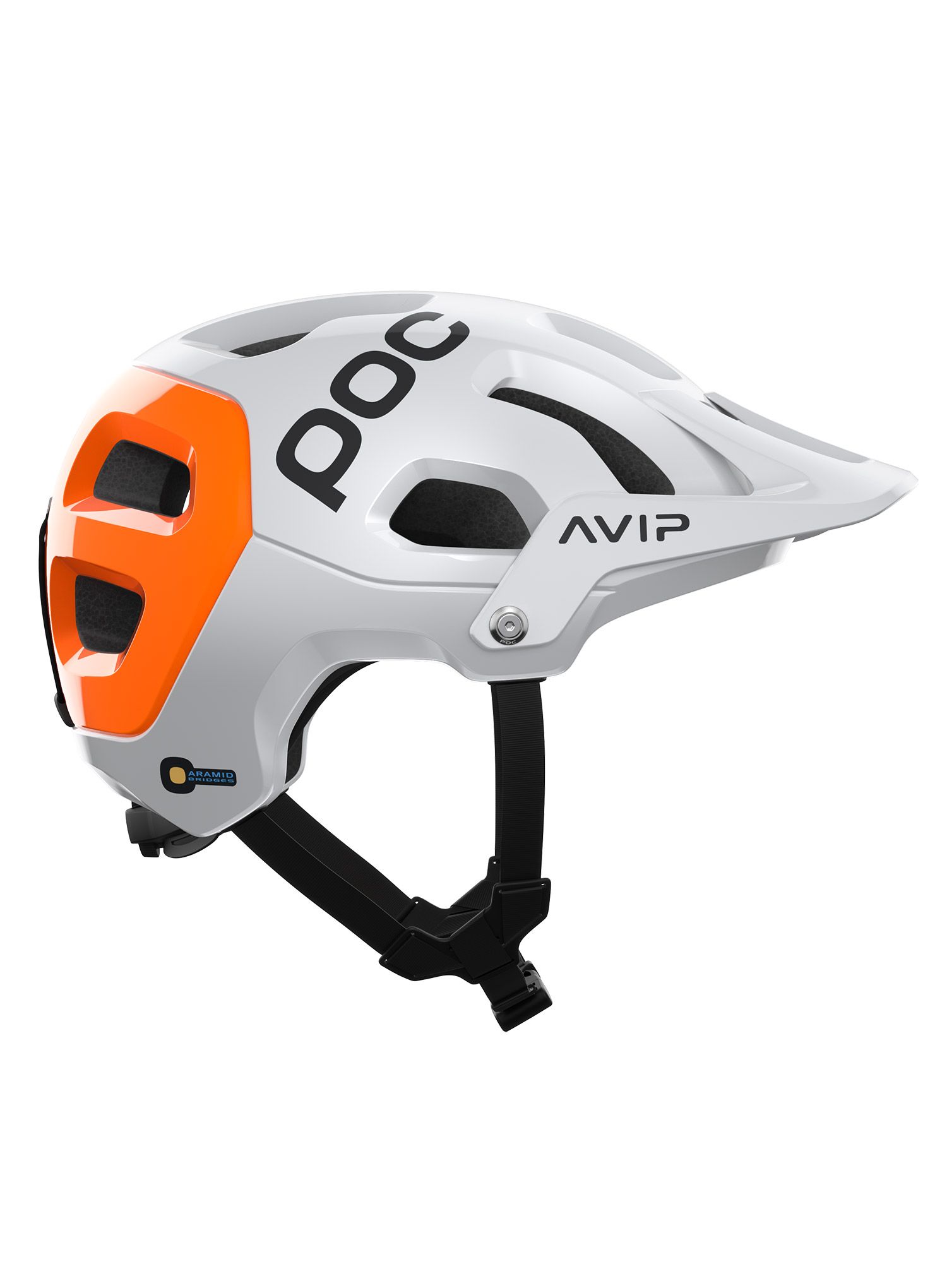 Kolesarska čelada POC Tectal Race Mips NFC - white/fluorescent orange