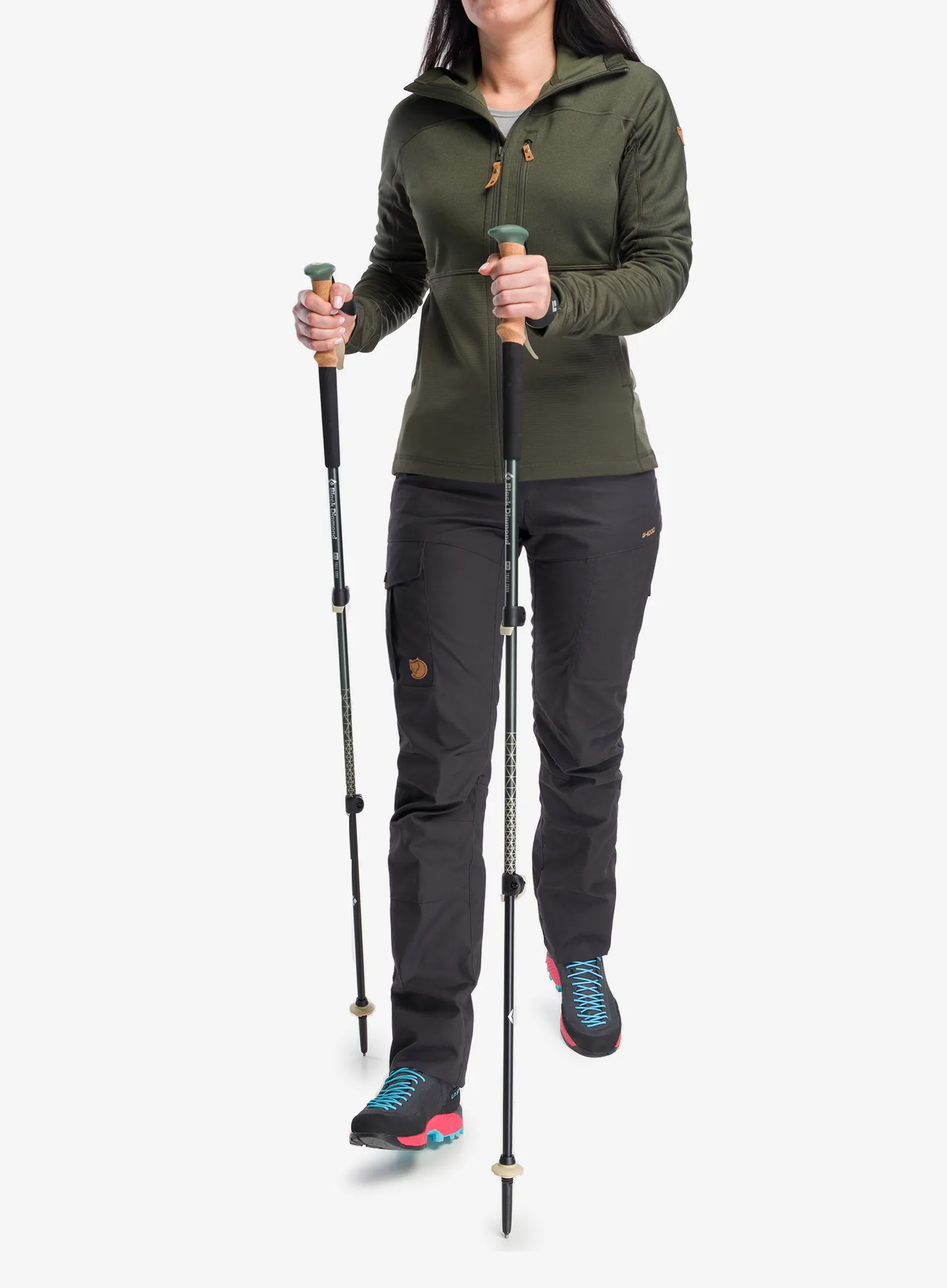 Pohodniške palice Black Diamond Trail Cork Trekking Poles - laurel green