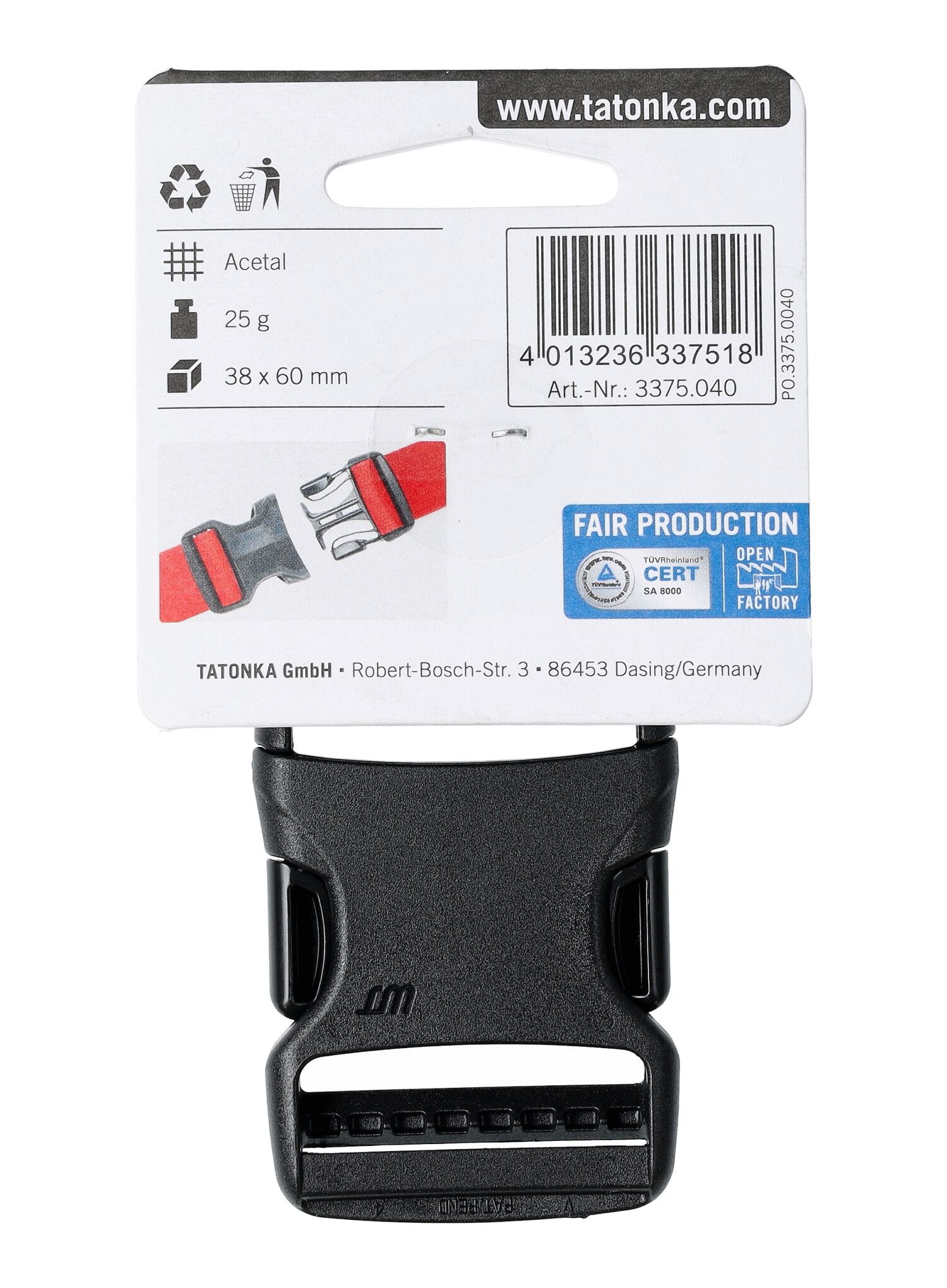 Kljuka Tatonka SR-Buckle 38mm - black