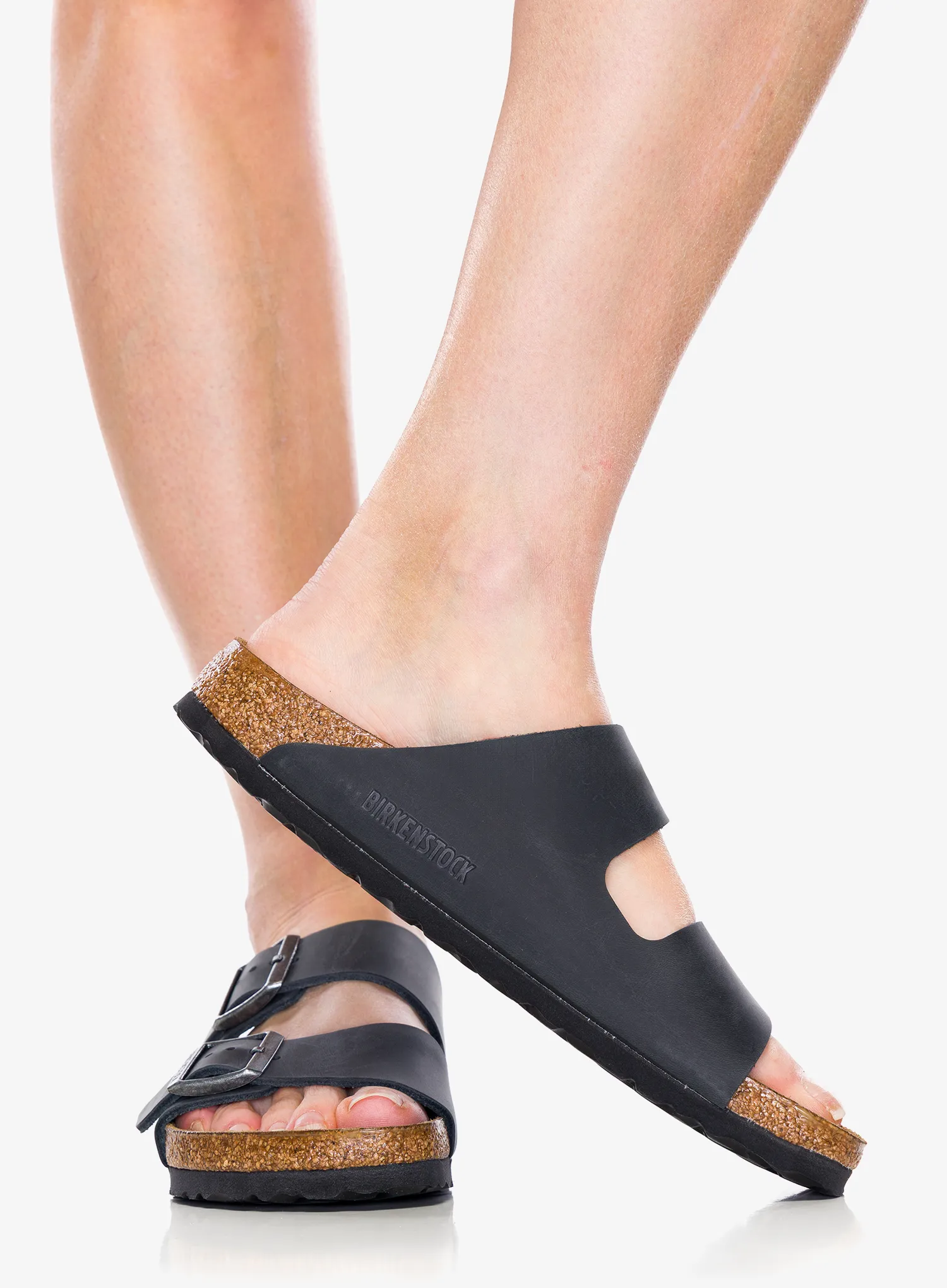 Ženski natikači Birkenstock Arizona Leather Oiled - black