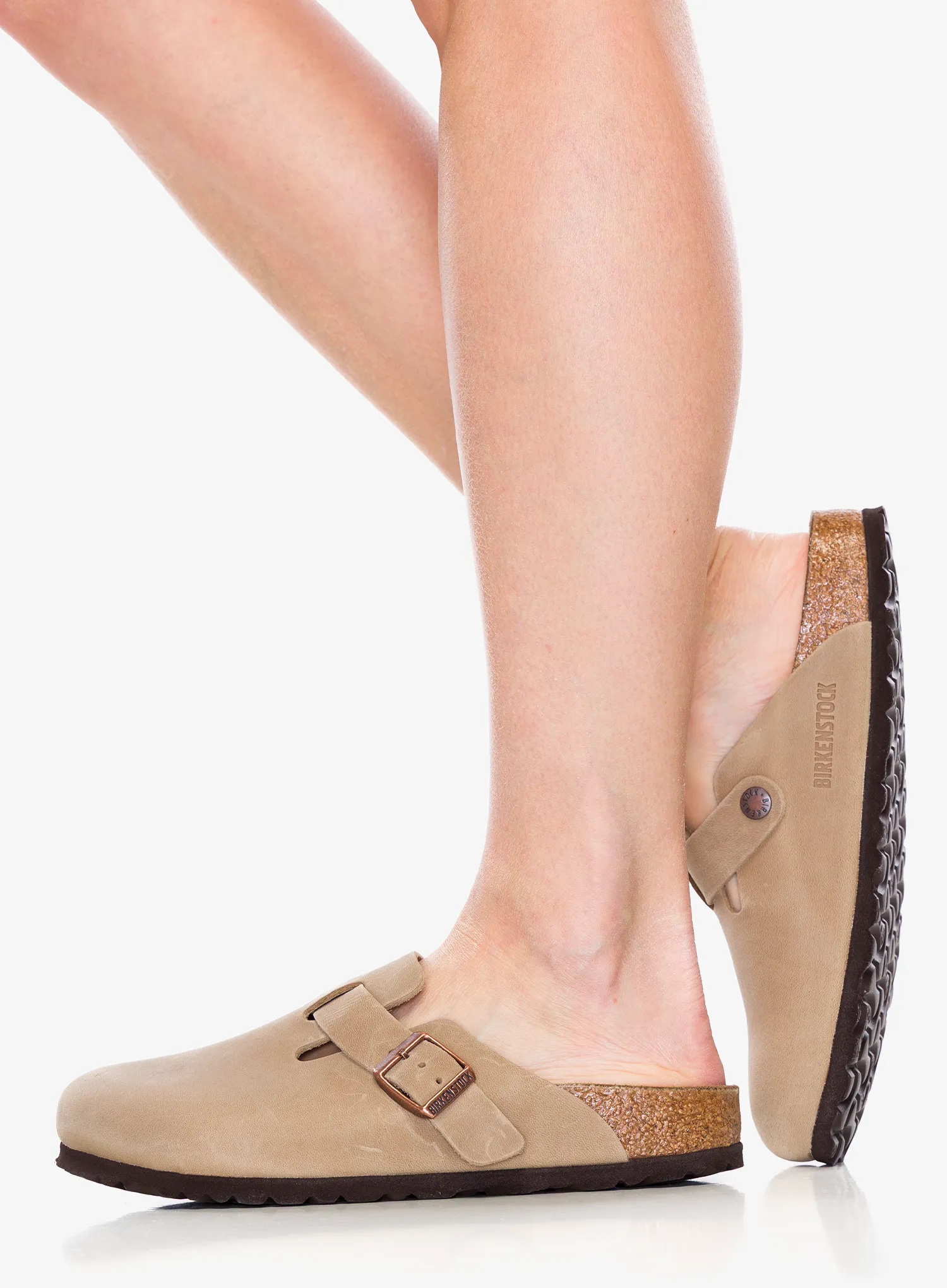 Ženski natikači Birkenstock Boston Leather Oiled - tabacco brown