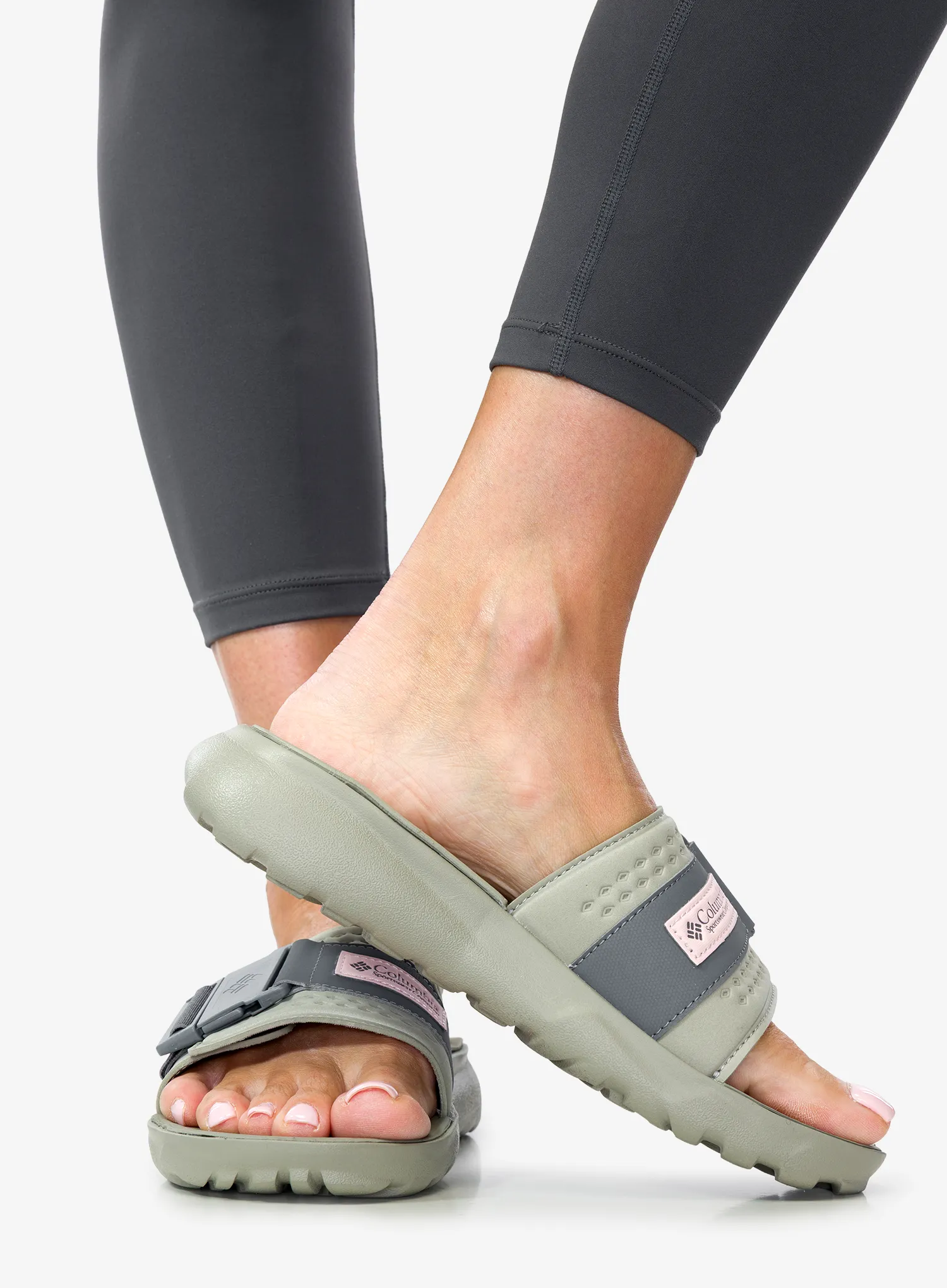 Ženski natikači Columbia Peakfreak Roam Slide - grey green/ti grey steel
