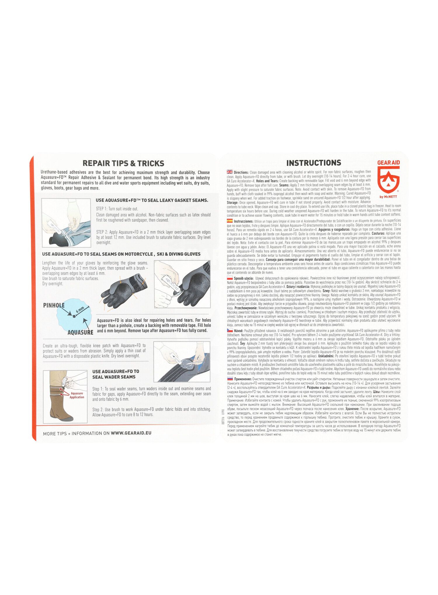 Lepilo GearAid Aquasure+ FD Flexible Durable Repair Adhesive 
