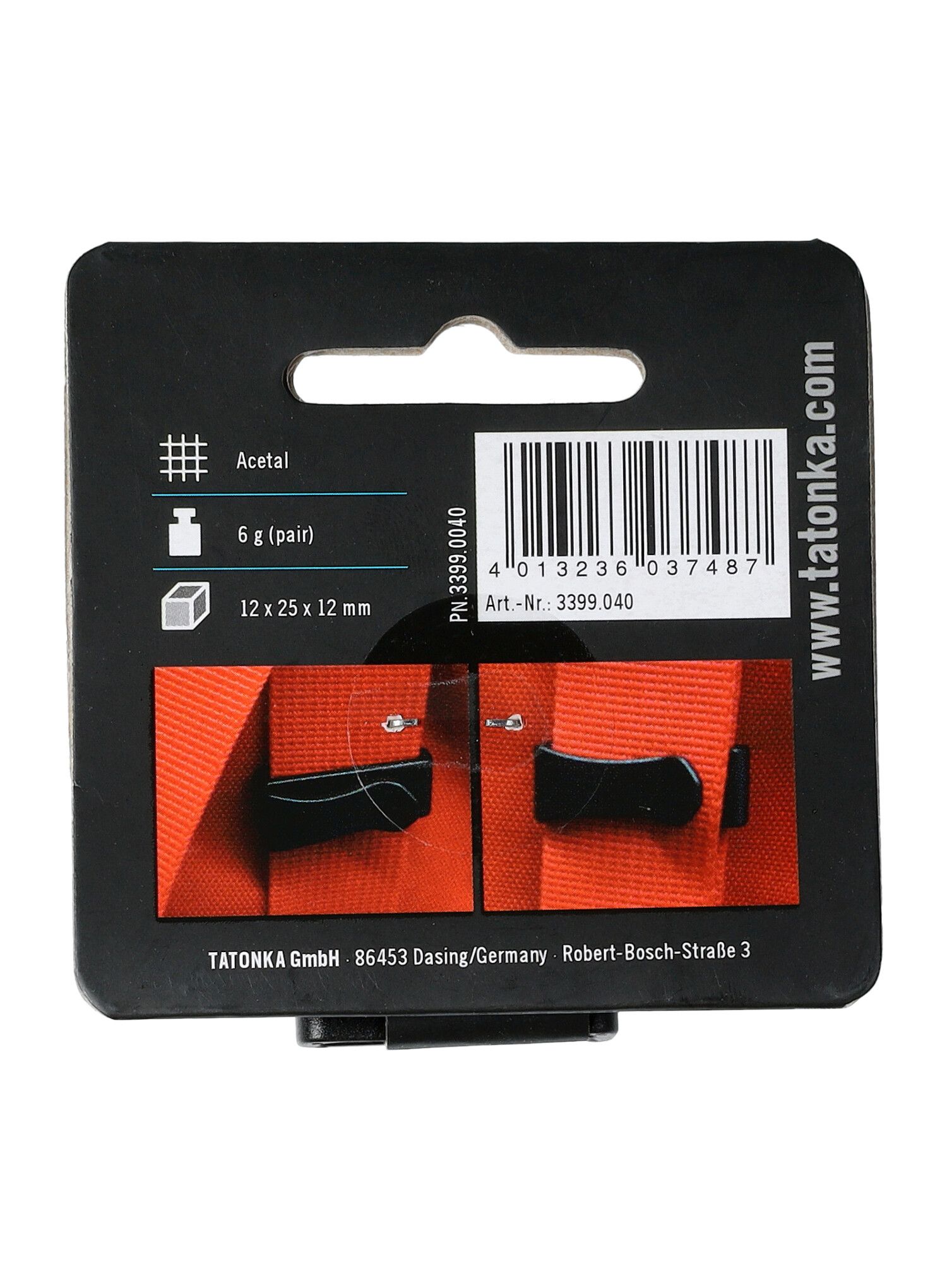 Sponke za nahrbtnik Tatonka Webbing Keeper 25 mm - black
