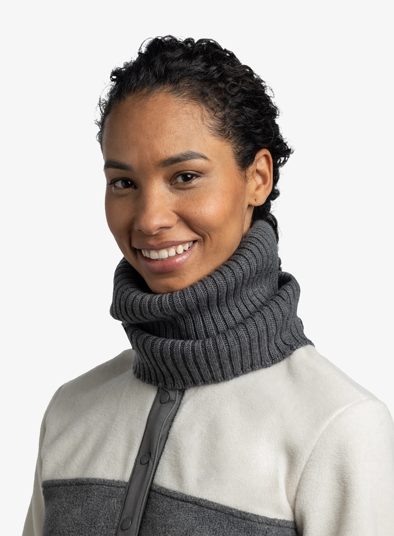 Šal za vrat Buff Knitted Neckwarmer Norval - grey heather