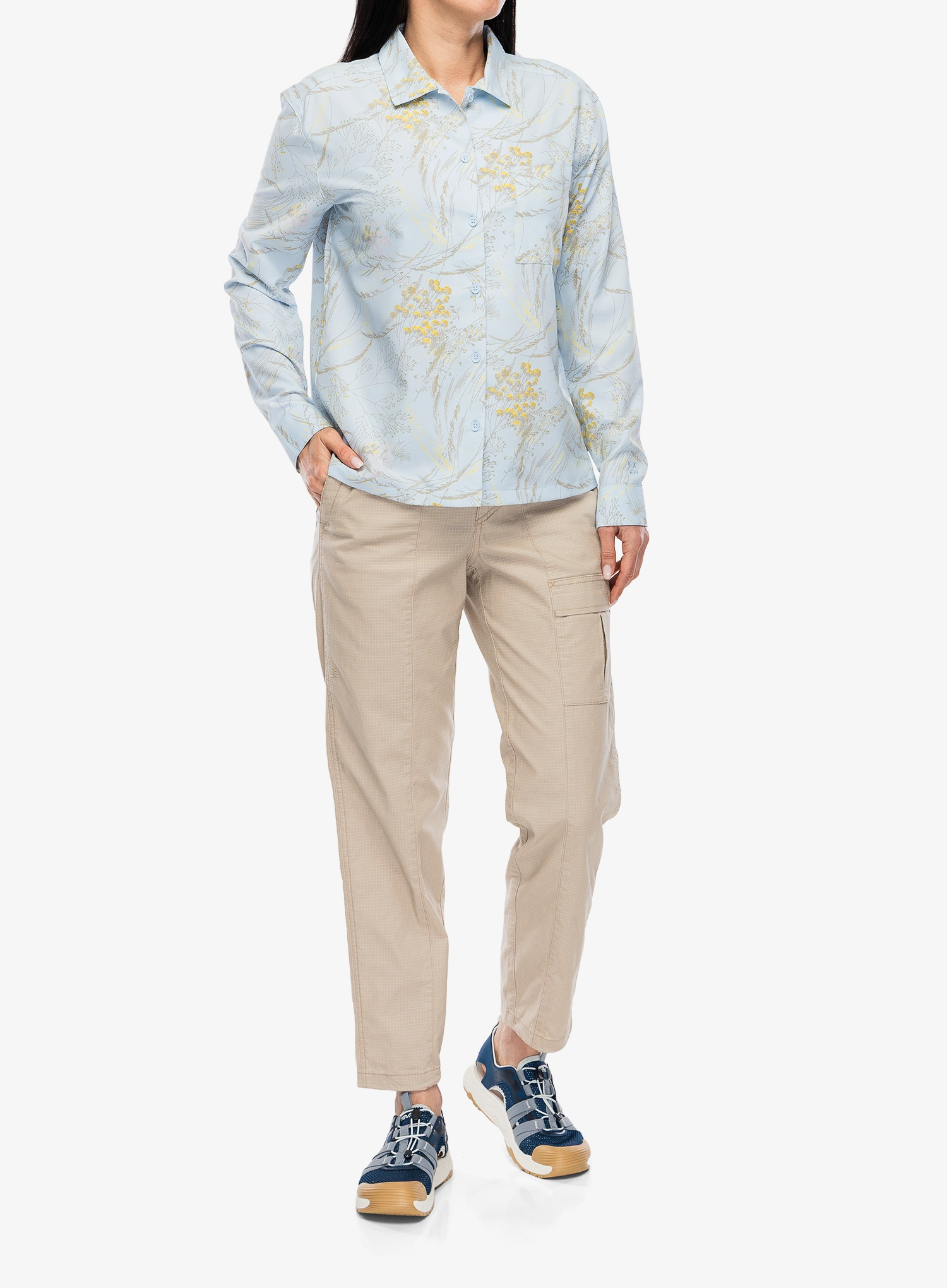 Ženska srajca proti komarjem Royal Robbins Expedition III L/S - skyway meadow pt