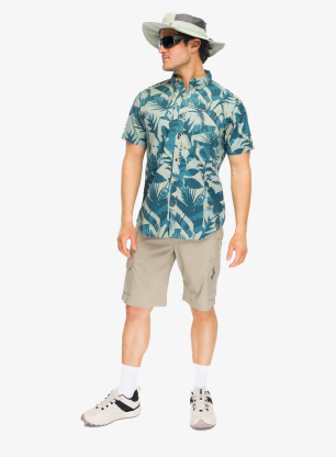 Pohodniška srajca Columbia Rapid Rivers Printed Short Sleeve Shirt - everblue/botaniflage