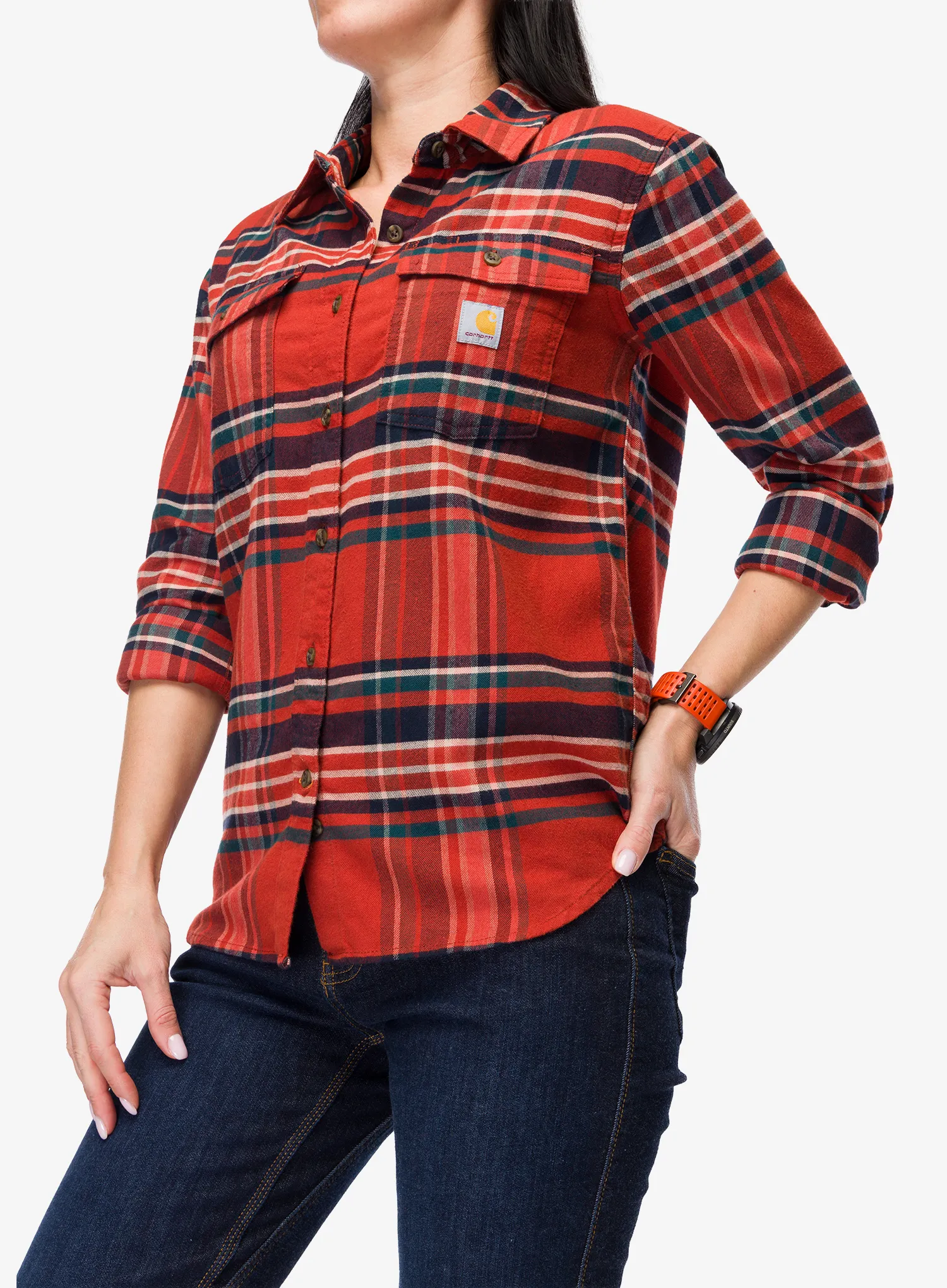 Ženska srajca Carhartt Tencel Fiber Series L/S Flannel Shirt - spice red