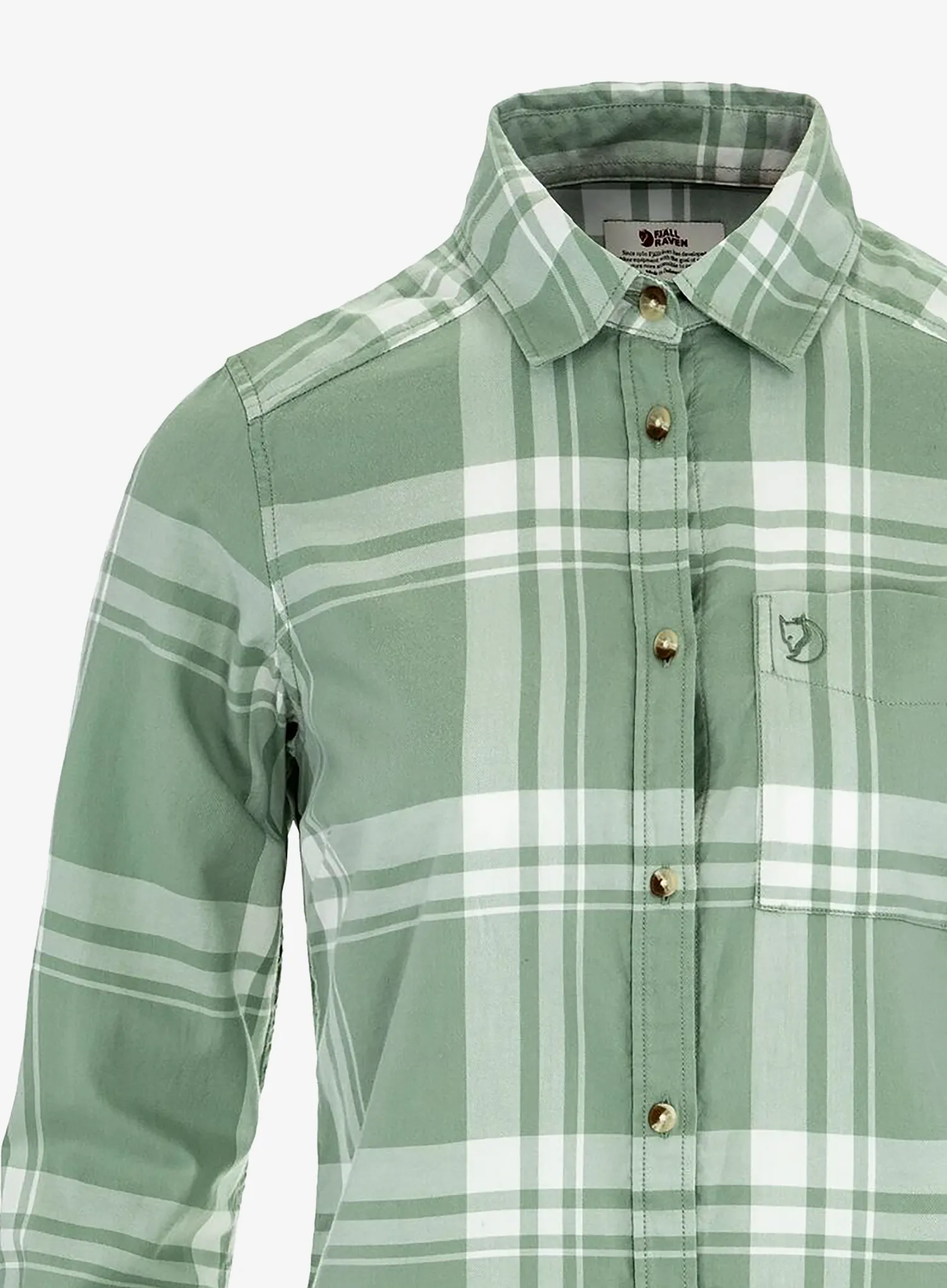 Ženska srajca Fjallraven Ovik Lite Flannel Shirt - misty green/eggshell