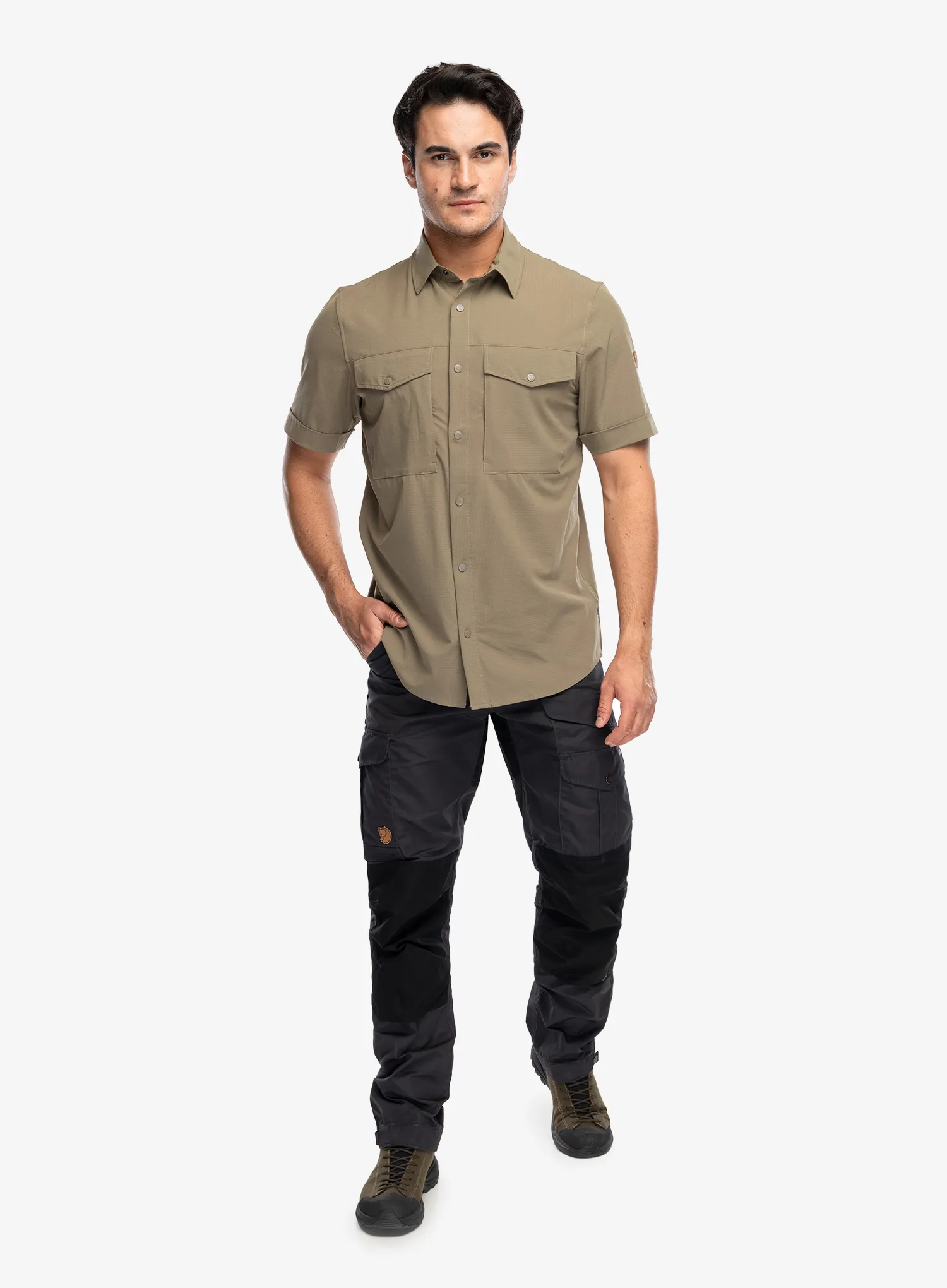 Pohodniška srajca Fjallraven Abisko Trekking Shirt SS - light olive