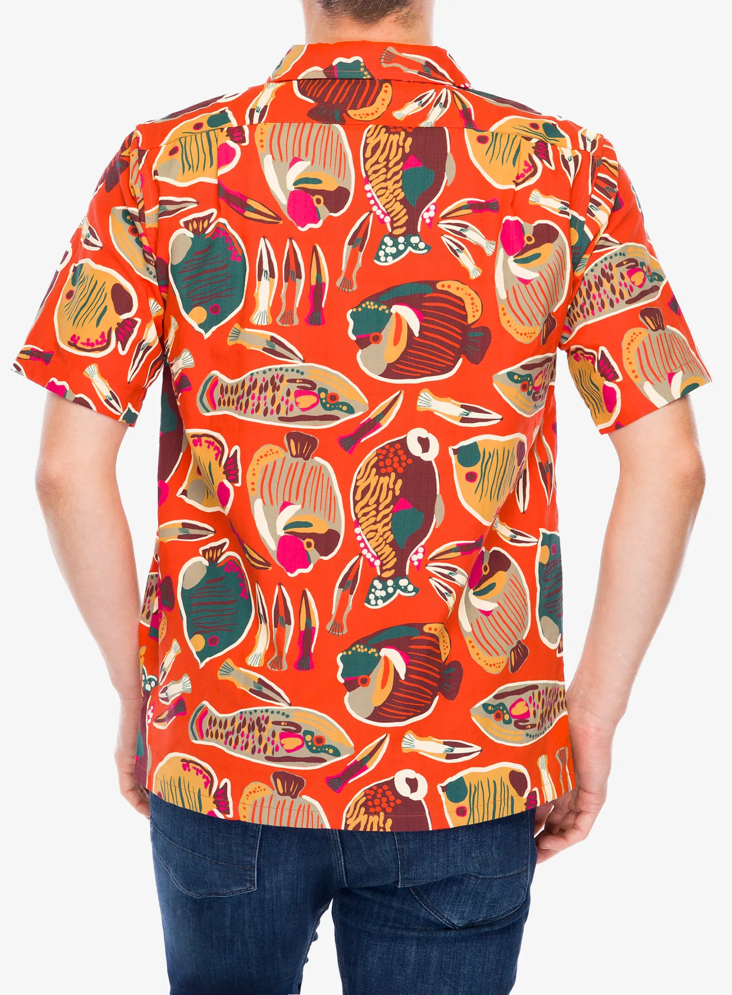 Pohodniška srajca Patagonia Tropical Island Camp Shirt - wrasse/pollinator orange