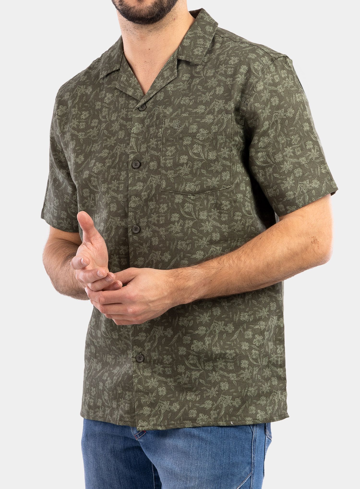 Srajca proti komarjem Craghoppers NosiBotanical Pasport S/S Shirt - parka green print