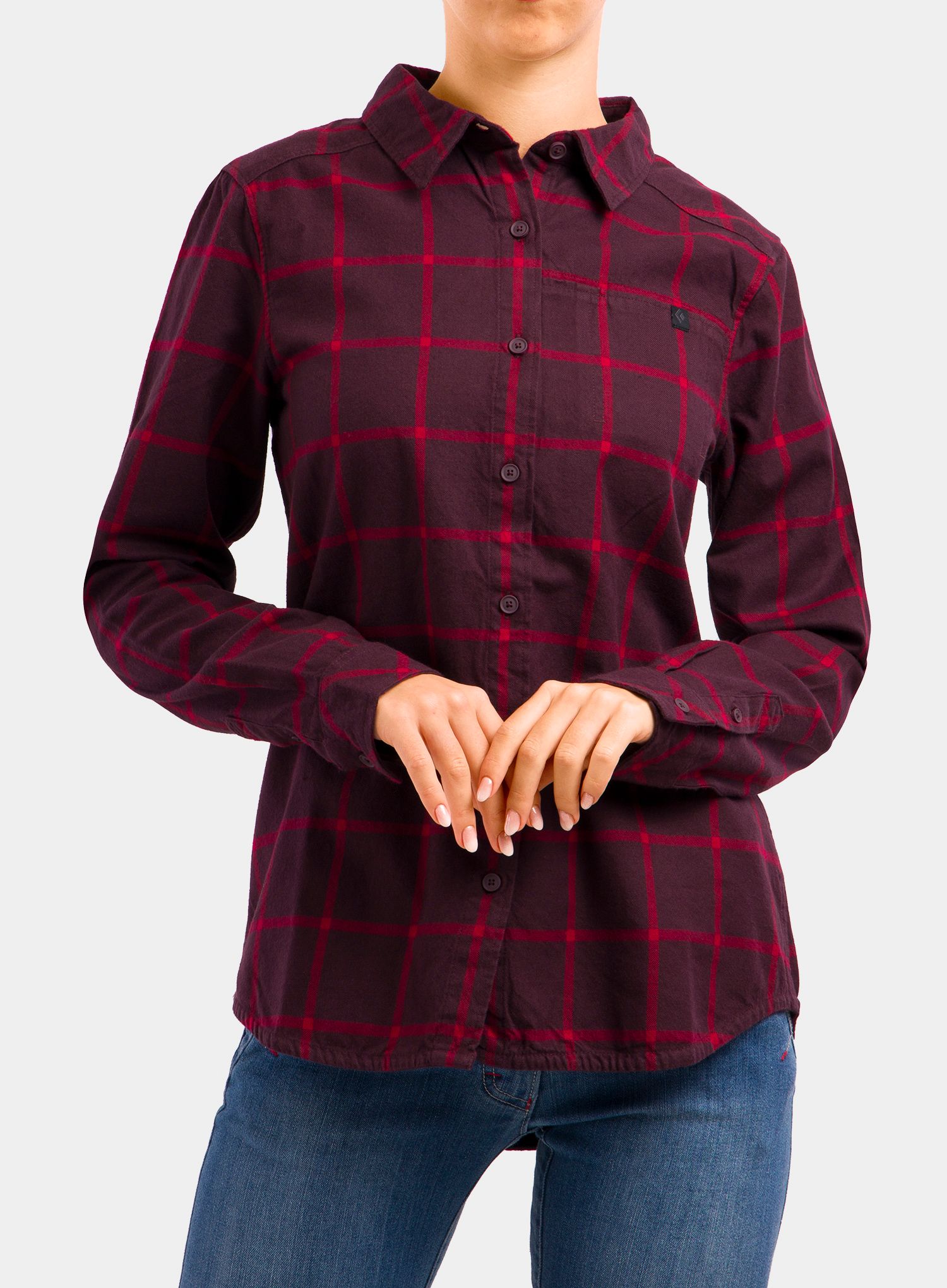 Ženska srajca Black Diamond Serenity LS Flannel Shirt - bordeaux/vermillion plaid