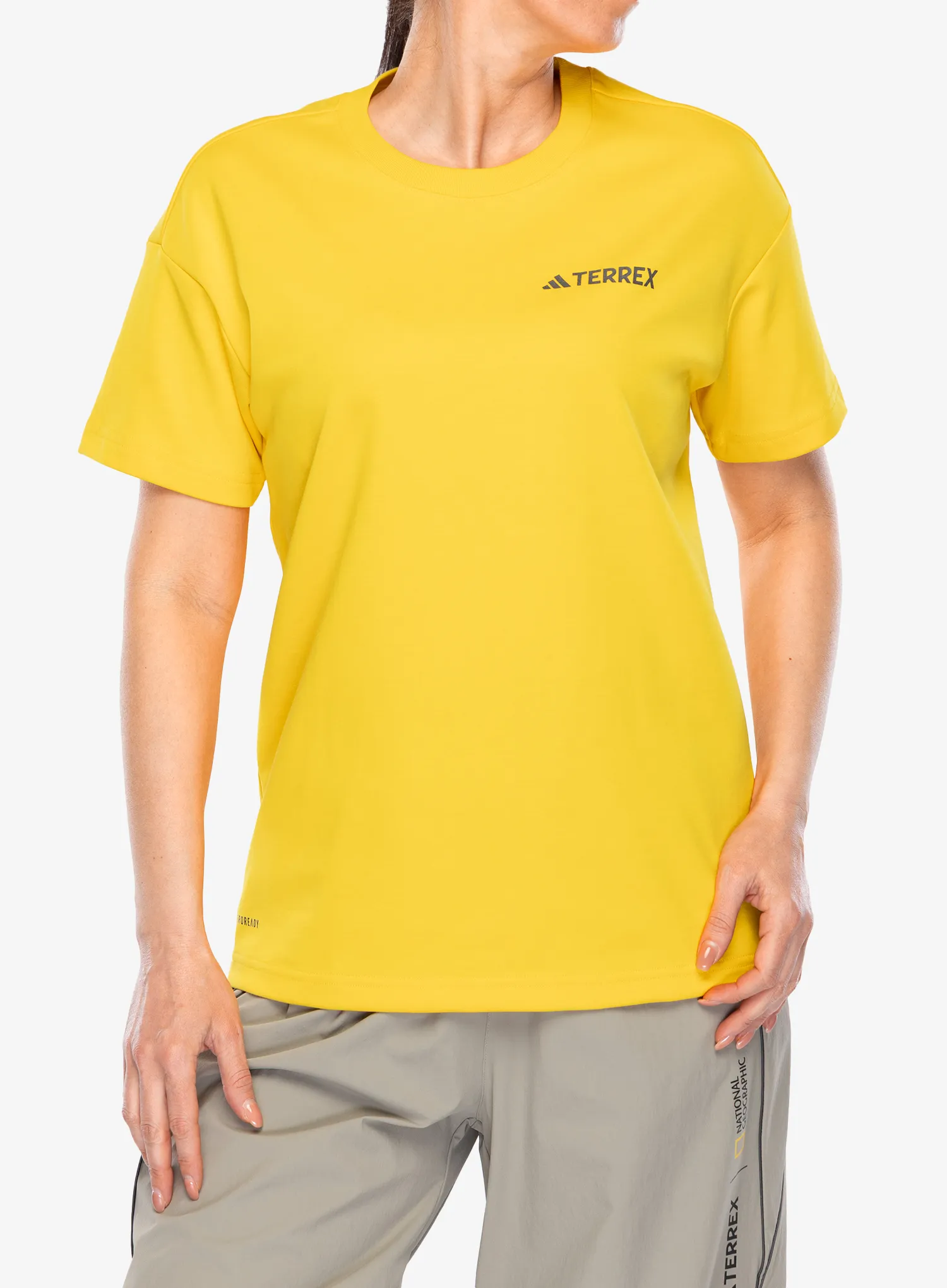 Bombažna majica adidas TERREX Nat Geo UF AEROREADY Graphic T-Shirt - eqt yellow