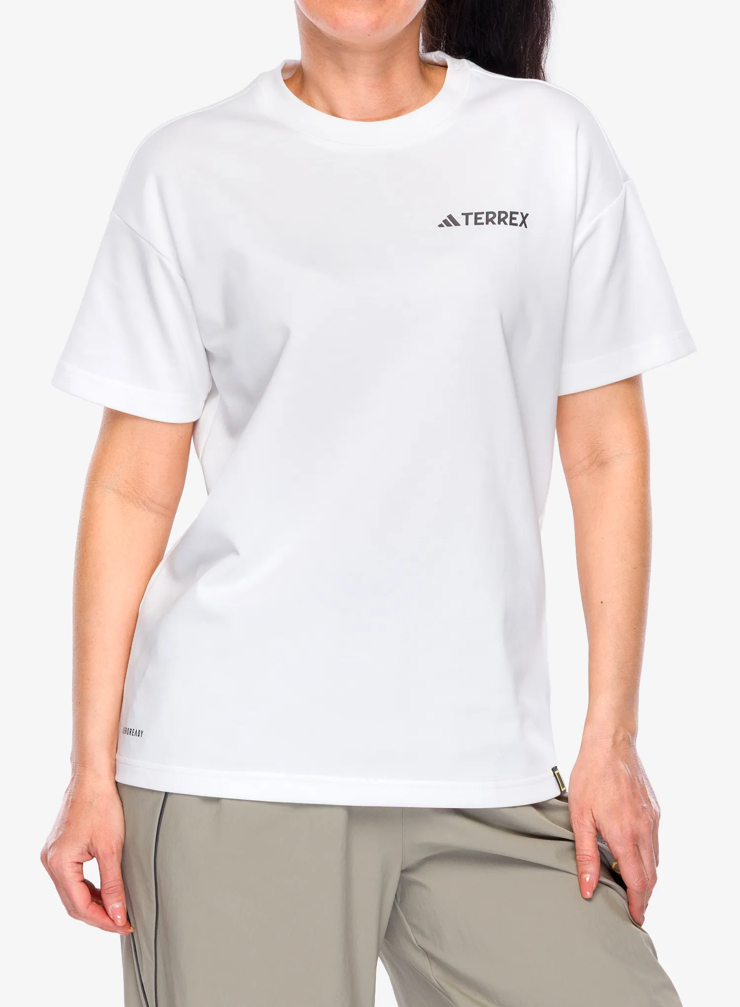 Bombažna majica adidas TERREX Nat Geo UF AEROREADY Graphic T-Shirt - white