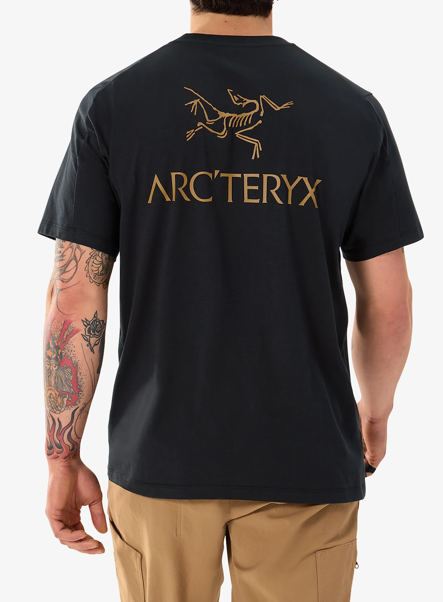 Bombažna majica Arcteryx Kragg SL Cotton Bird Word SS - 24k black