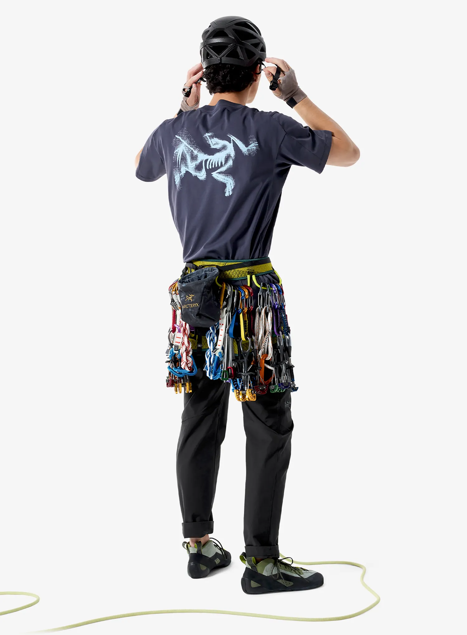 Bombažna majica Arcteryx Kragg SL Cotton Blurred Bird SS - black sapphire