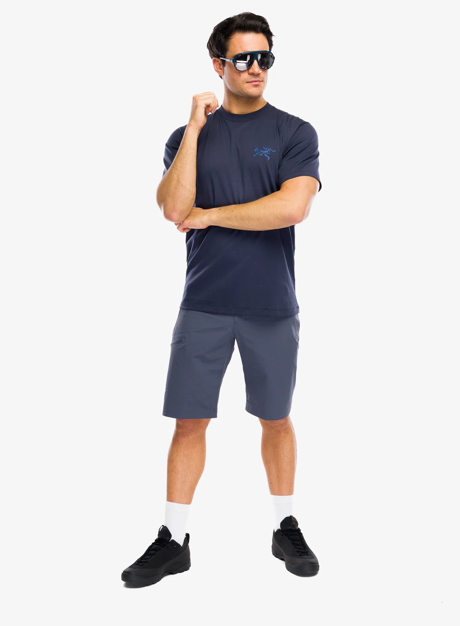 Bombažna majica Arcteryx Kragg SL Cotton Shirt SS - black sapphire