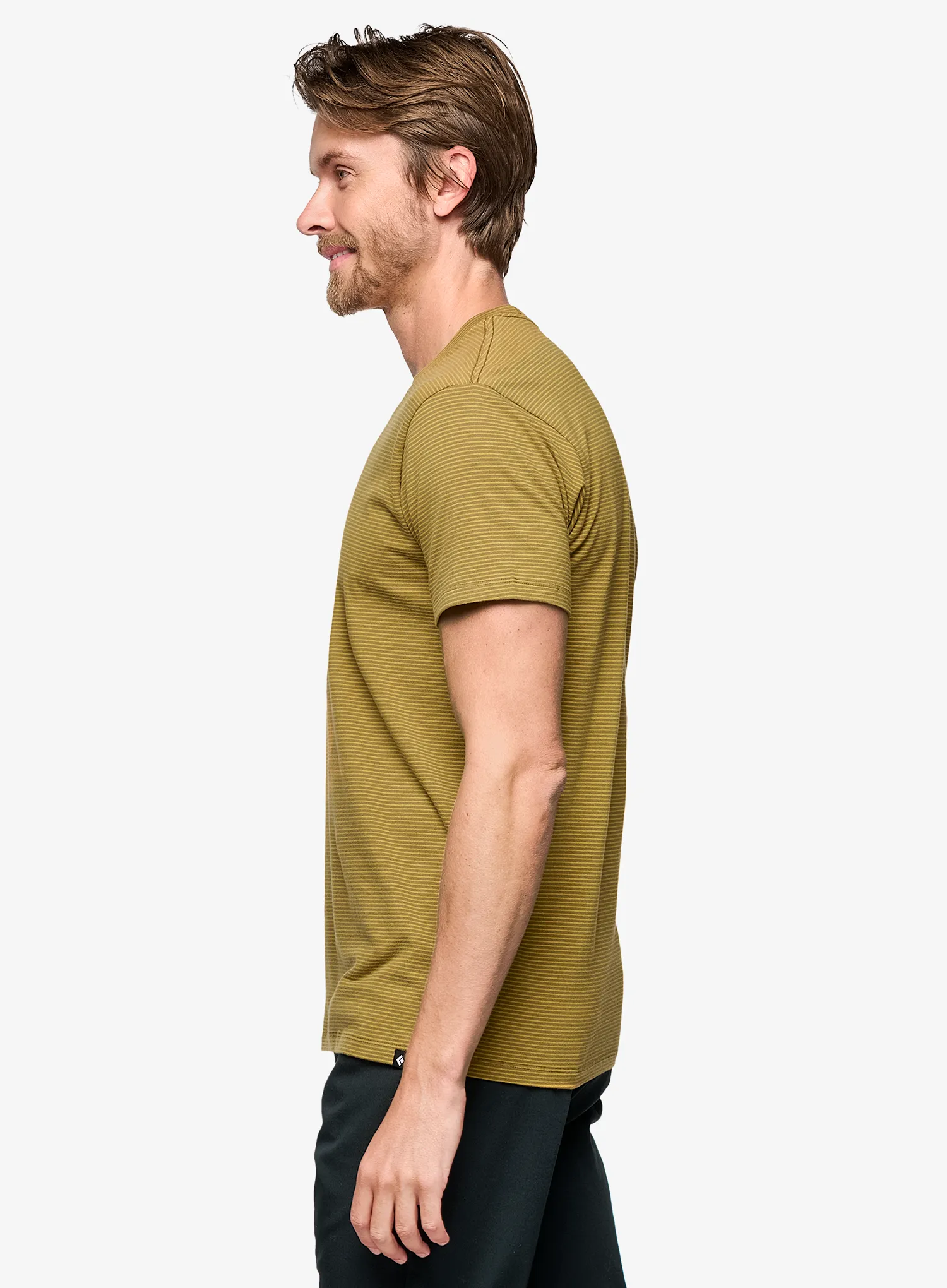 Bombažna majica Black Diamond BD Stripe SS Tee - dark curry/amber