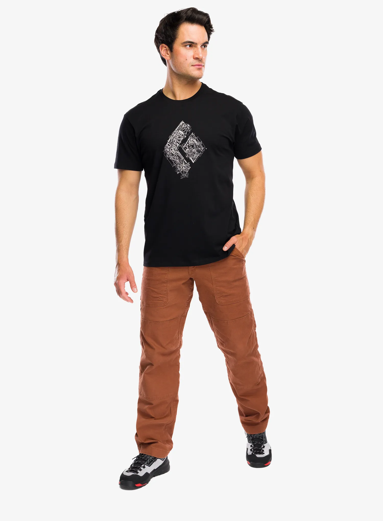 Bombažna majica Black Diamond Engineered Diamond SS Tee - black