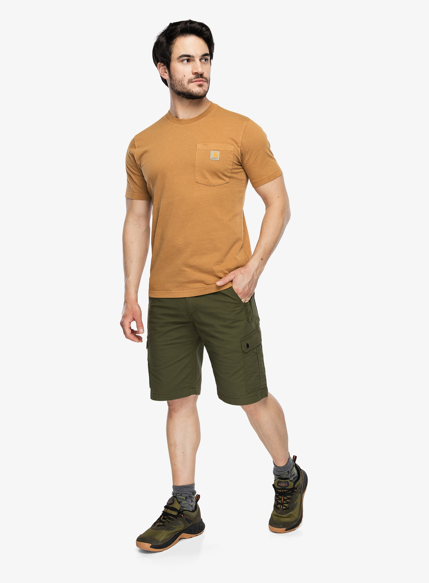 Bombažna majica Carhartt Irvine Relaxed Garment Dyed T-Shirt - carhartt brown