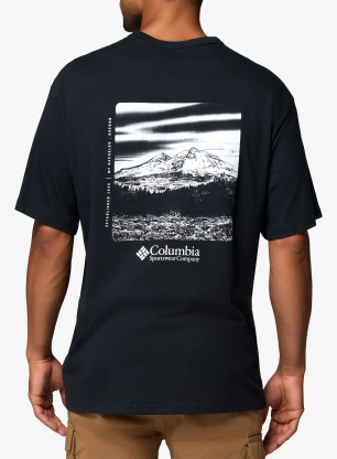 Bombažna majica Columbia CSC Heavyweight Back Graphic Tee - black/photoreal