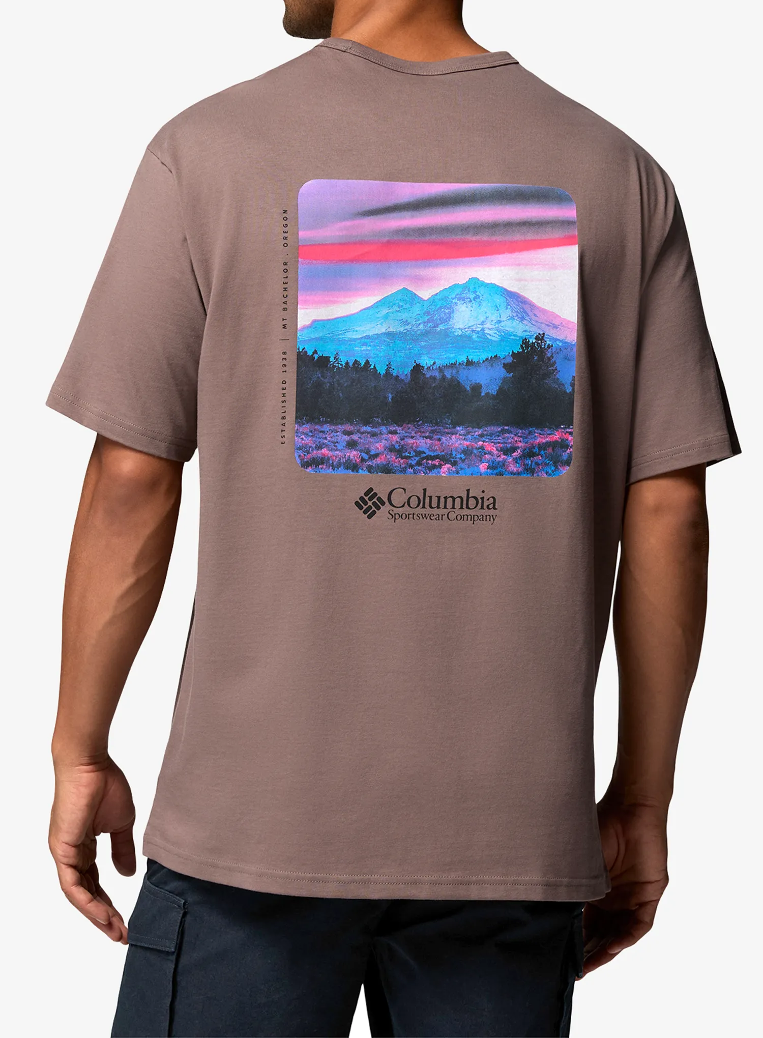 Bombažna majica Columbia CSC Heavyweight Back Graphic Tee - iron/photoreal cmyk