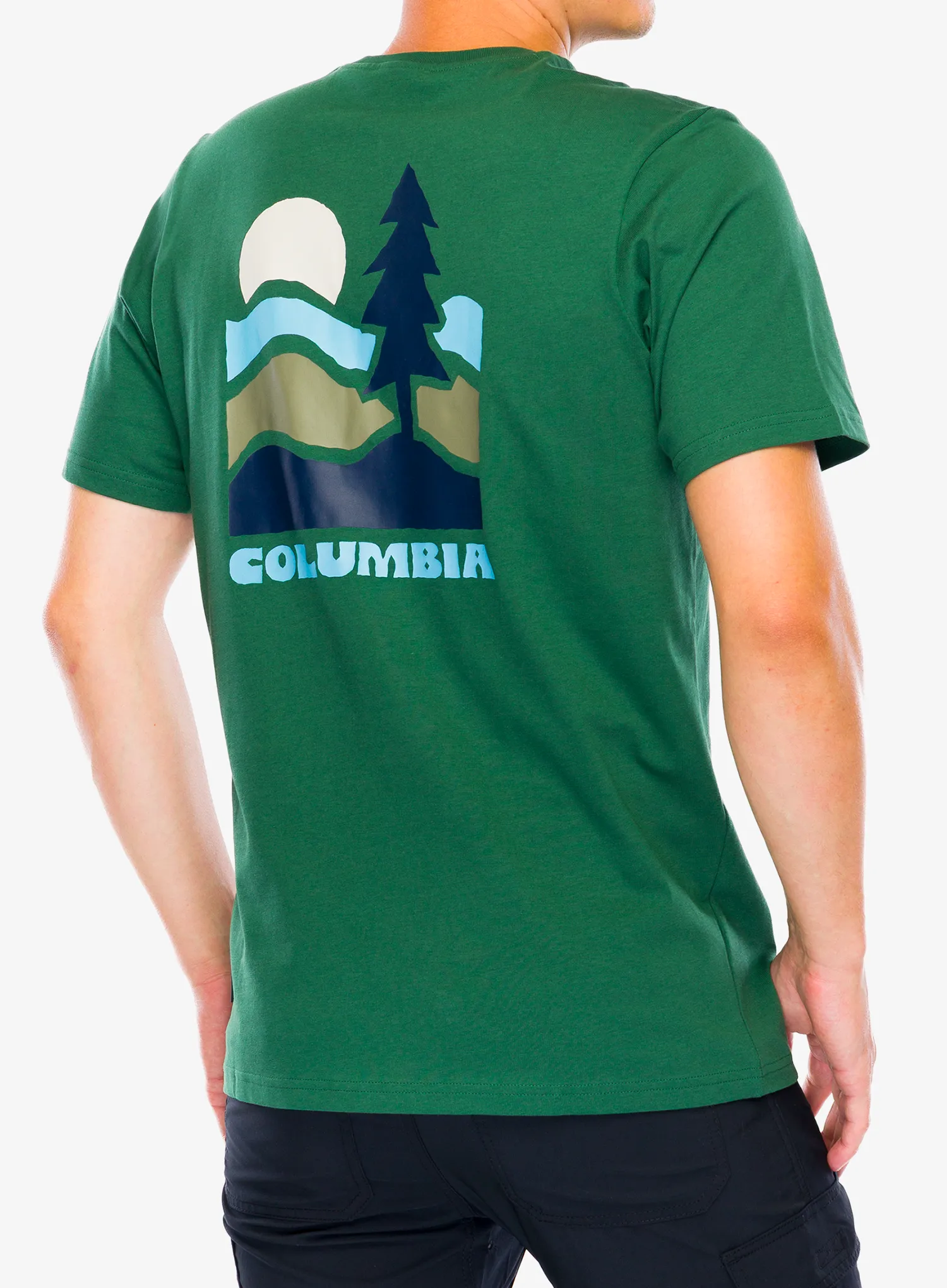 Bombažna majica Columbia Explorers Canyon Back S/S Tee - rain forest/get hiked
