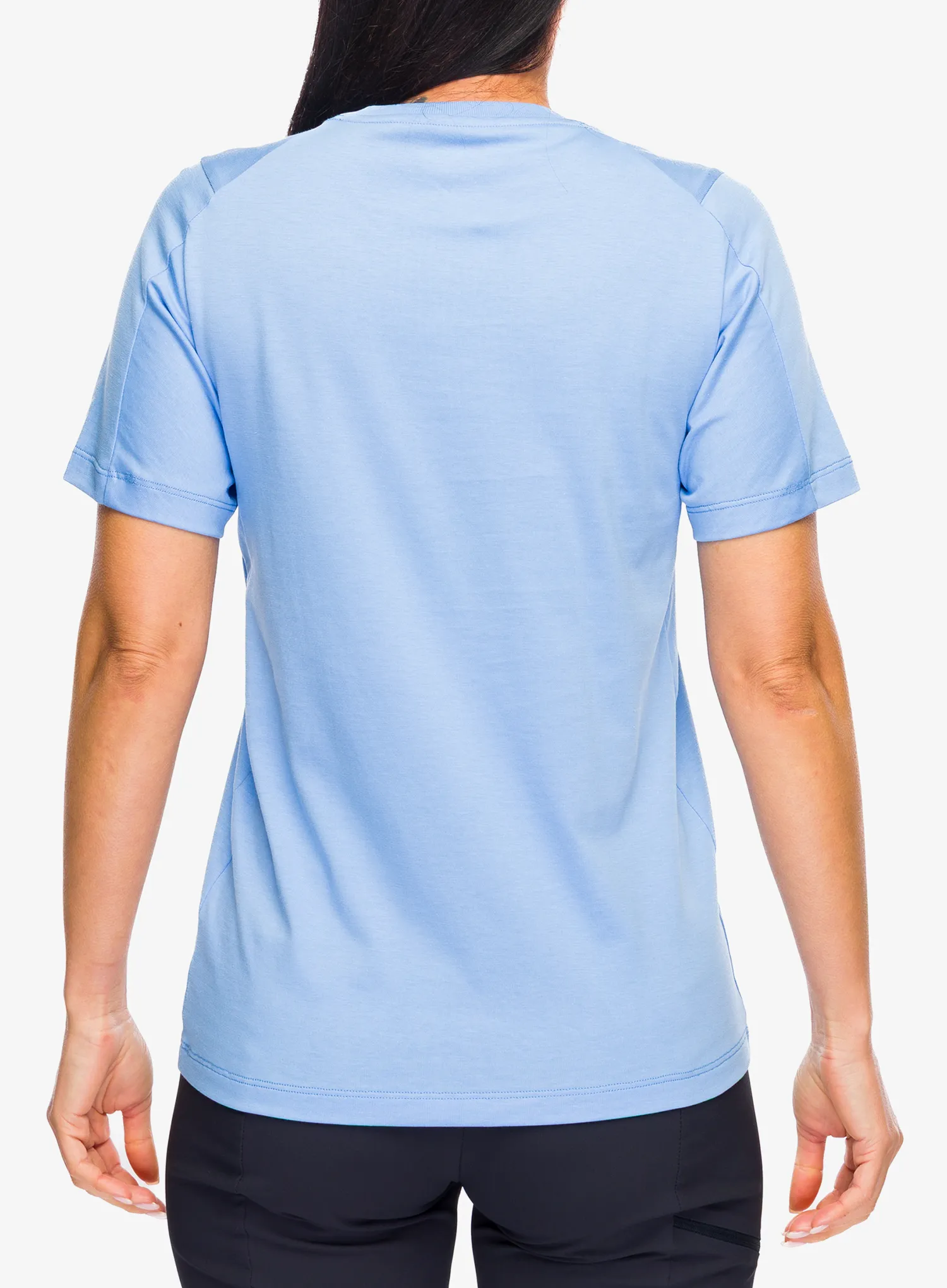 Ženska bombažna majica Arcteryx Kragg SL Cotton Emblem Crew SS - glacial