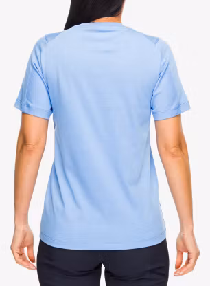 Ženska bombažna majica Arcteryx Kragg SL Cotton Emblem Crew SS - glacial