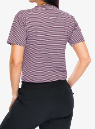 Ženska bombažna majica Black Diamond BD Stripe SS Tee - fig/soft lilac