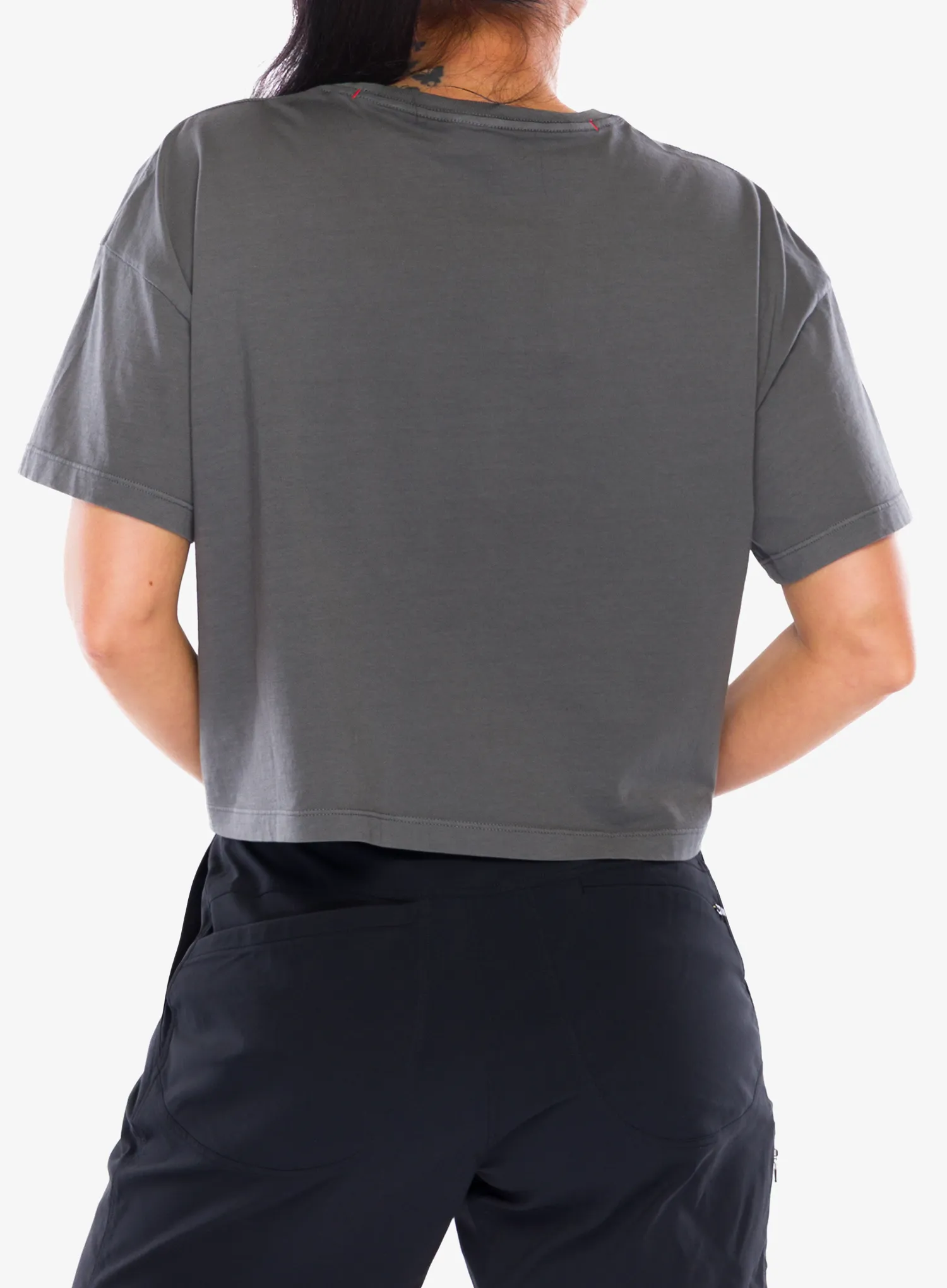 Ženska bombažna majica Black Diamond Diamond Crop SS Tee - charcoal