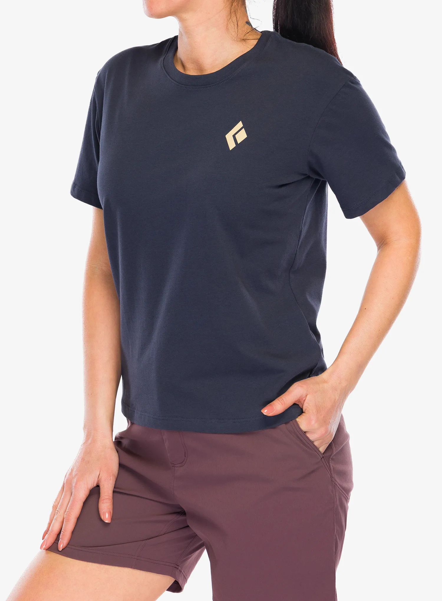Ženska bombažna majica Black Diamond Heritage Badge SS Tee - charcoal