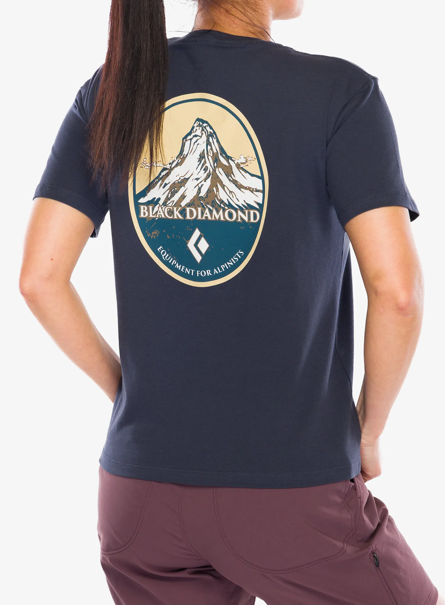 Ženska bombažna majica Black Diamond Heritage Badge SS Tee - charcoal