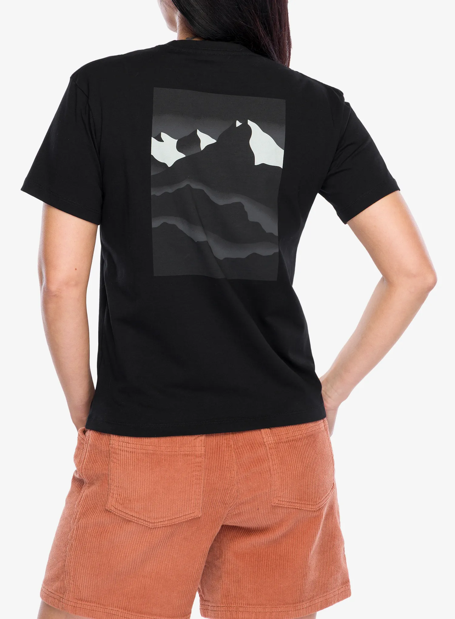 Ženska bombažna majica Black Diamond Mountainscape SS Tee - black