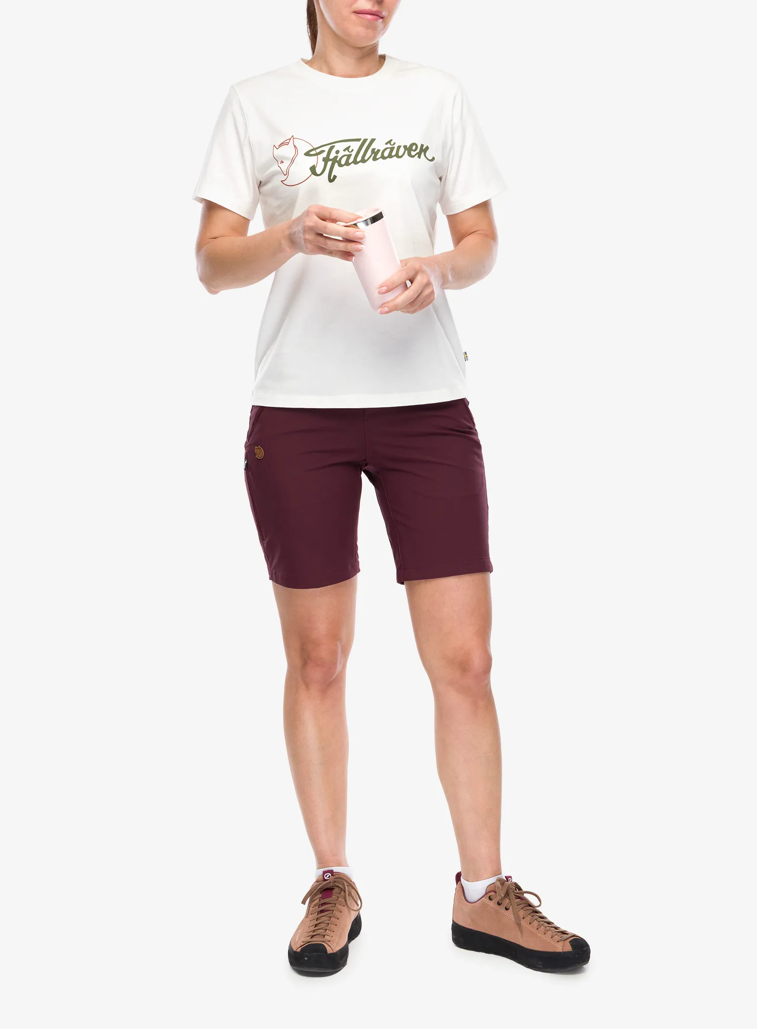 Ženska bombažna majica Fjallraven Archive Logo T-shirt - eggshell