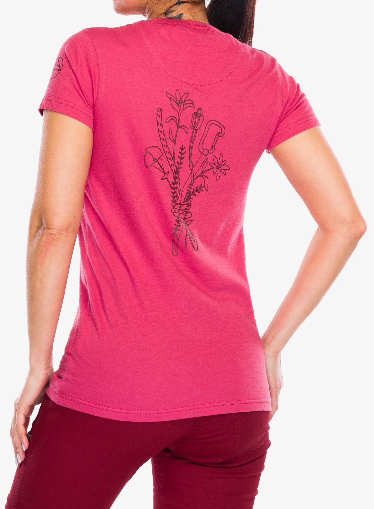 Ženska bombažna majica La Sportiva Climb Flower T-Shirt - rosebay