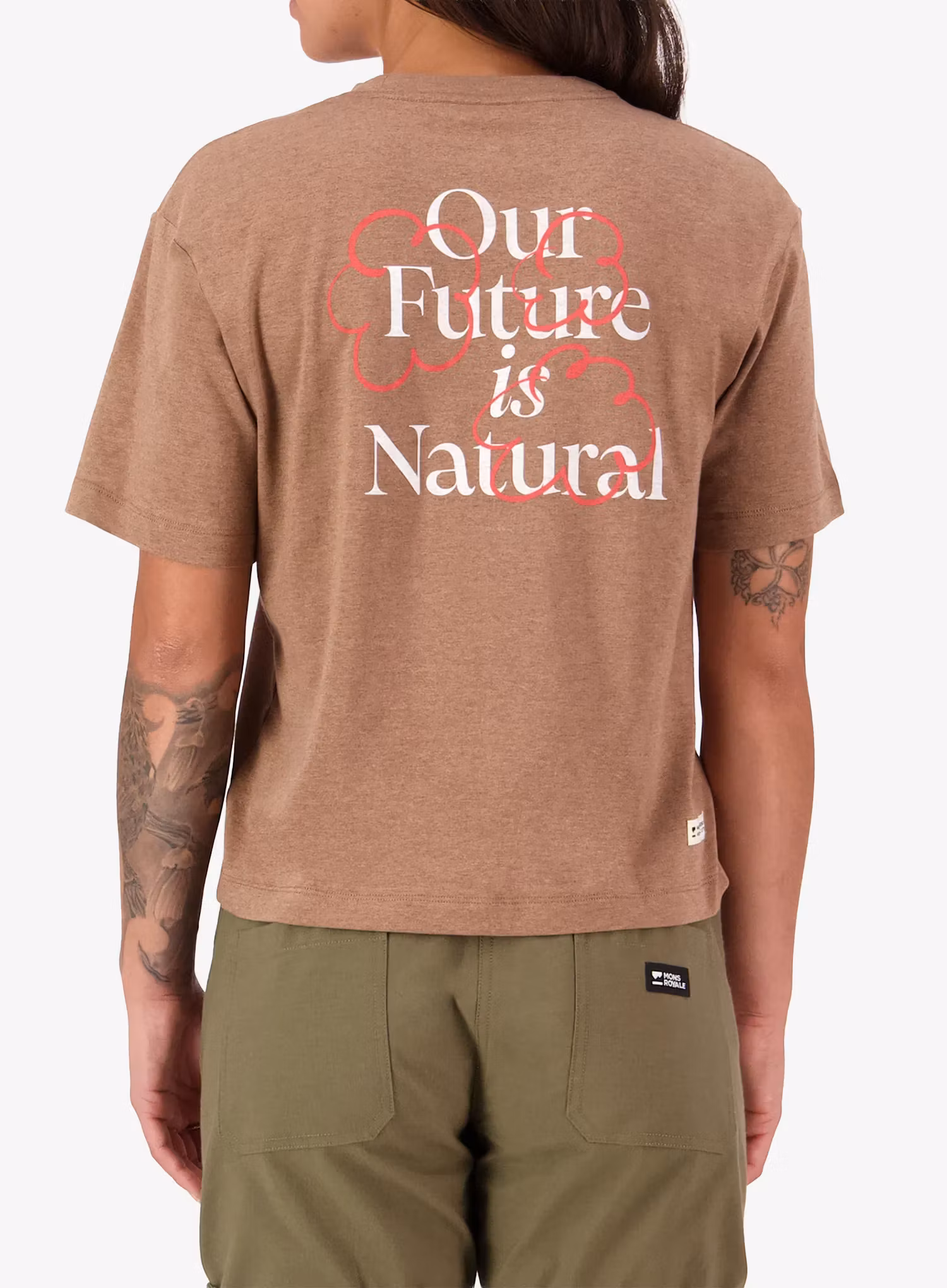 Ženska bombažna majica Mons Royale Yonder Merino Organic Cotton T-Shirt - mocha