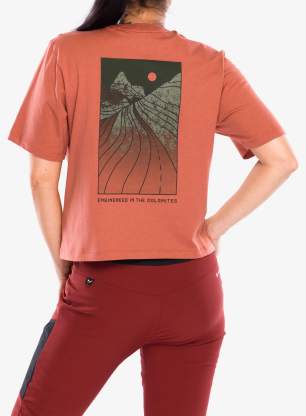 Ženska bombažna majica Salewa Eagle Sunset Loose T-Shirt - etruscan red