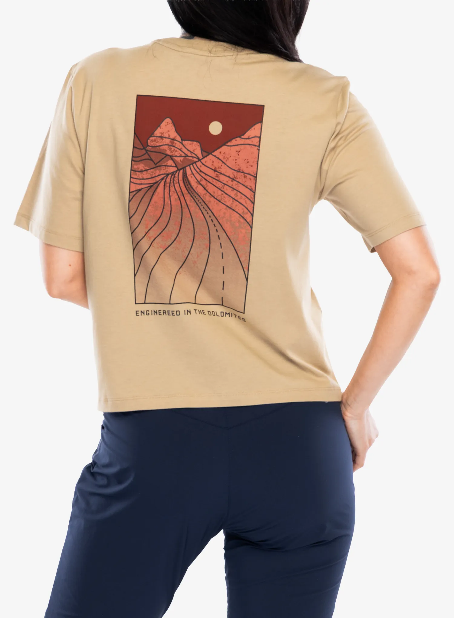 Ženska bombažna majica Salewa Eagle Sunset Loose T-Shirt - quicksand