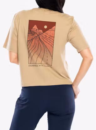 Ženska bombažna majica Salewa Eagle Sunset Loose T-Shirt - quicksand