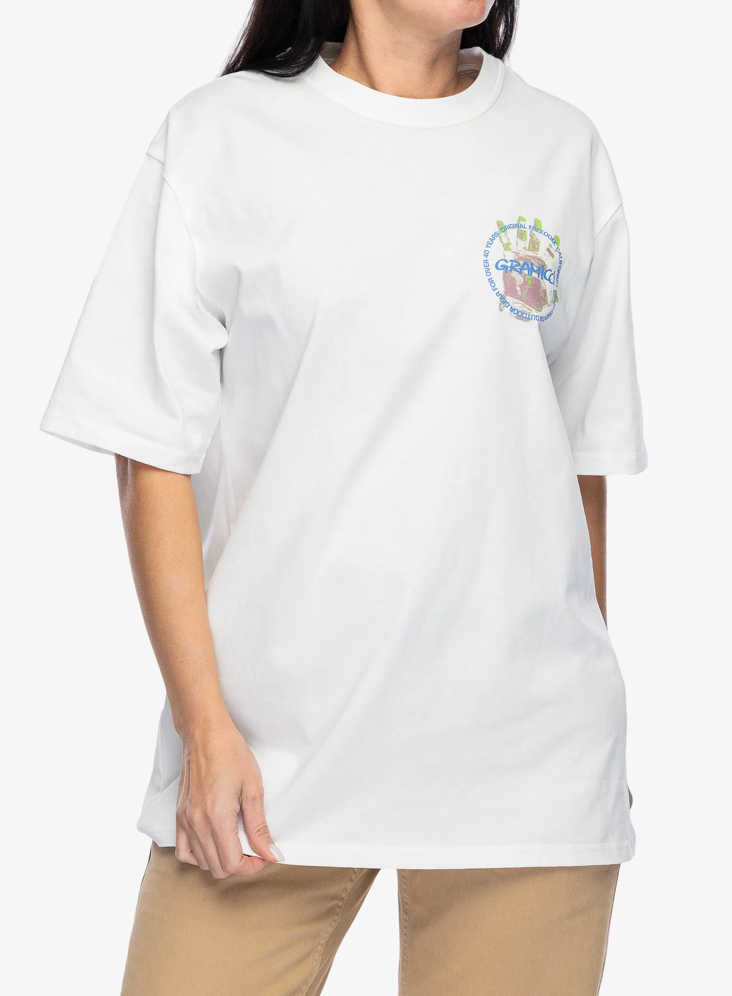 Bombažna majica Gramicci Climbers Hand Tee - white