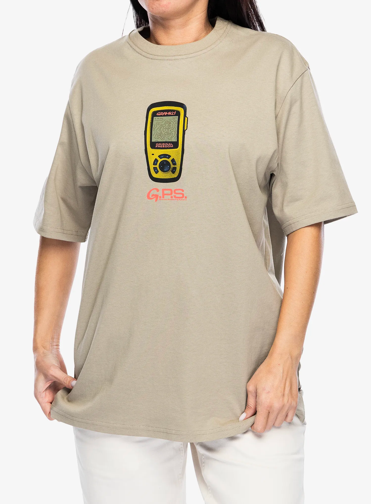 Bombažna majica Gramicci Gps Tee - smoky sand