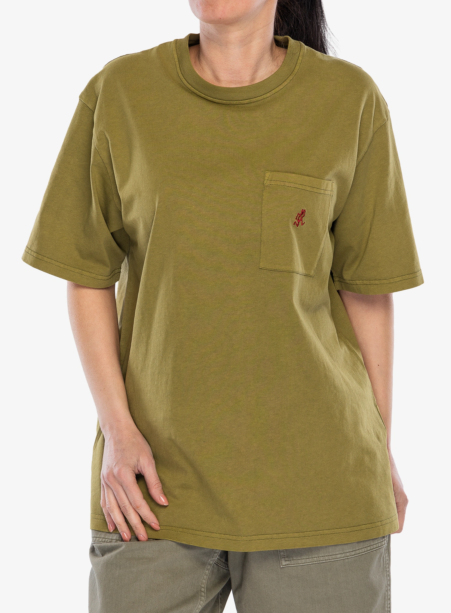 Bombažna majica Gramicci One Point Tee Pigment Dyed - pistachio pigment